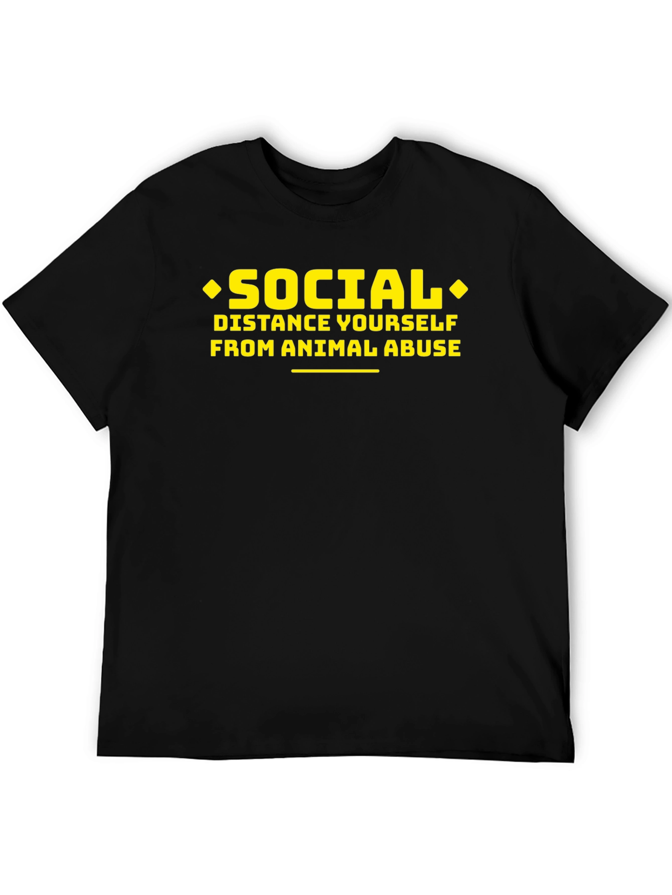 Social Distance From Animal Abuse Black T-Shirt