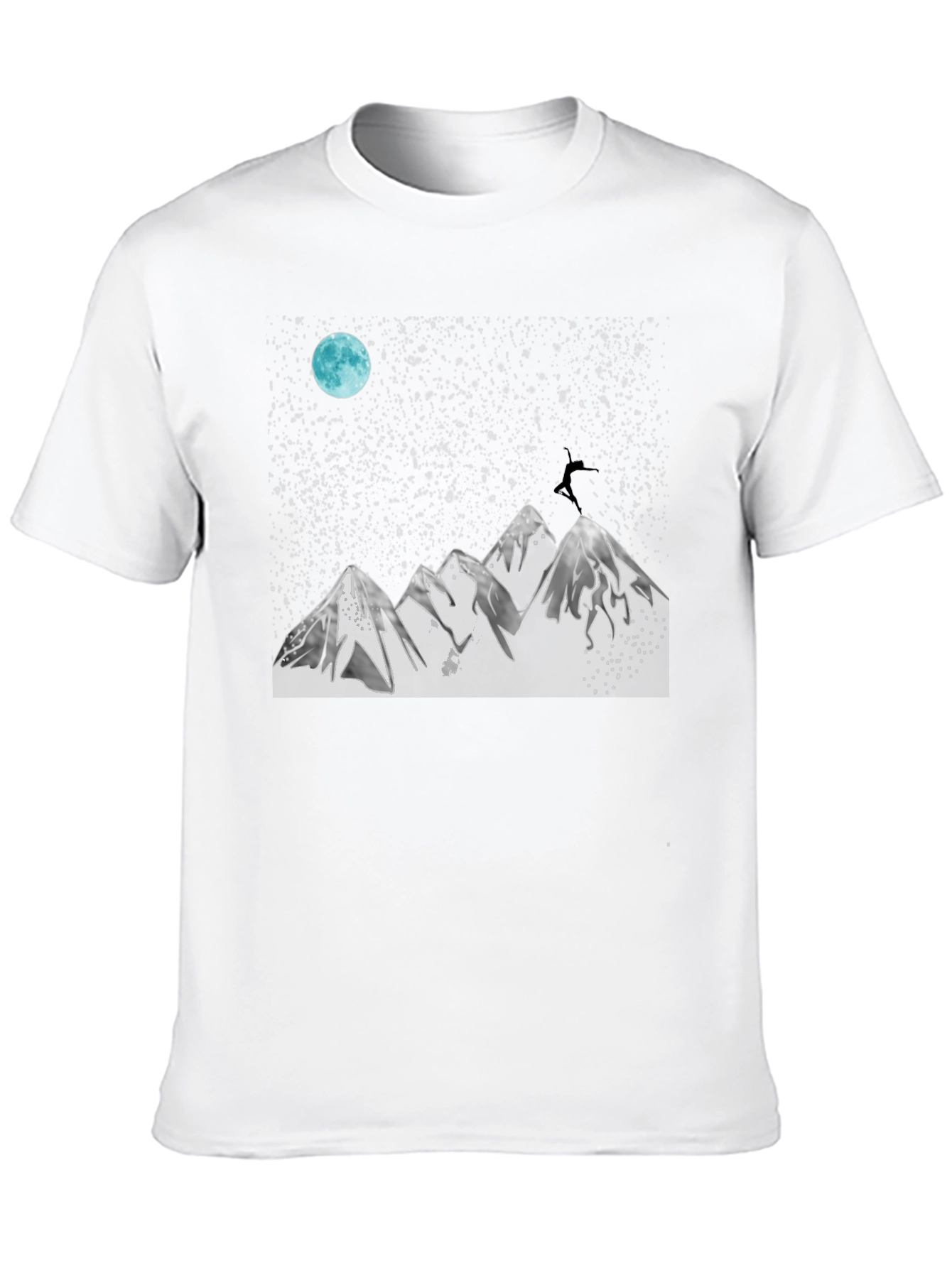 Night Sky Mountain Graphic Tee - Black Cotton Blend
