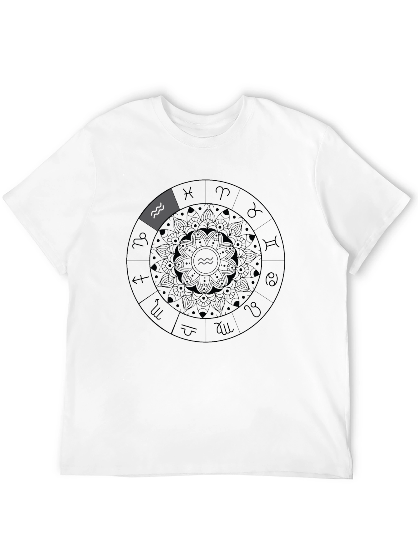 Aquarius Zodiac T-Shirt - Black Astrology Tee