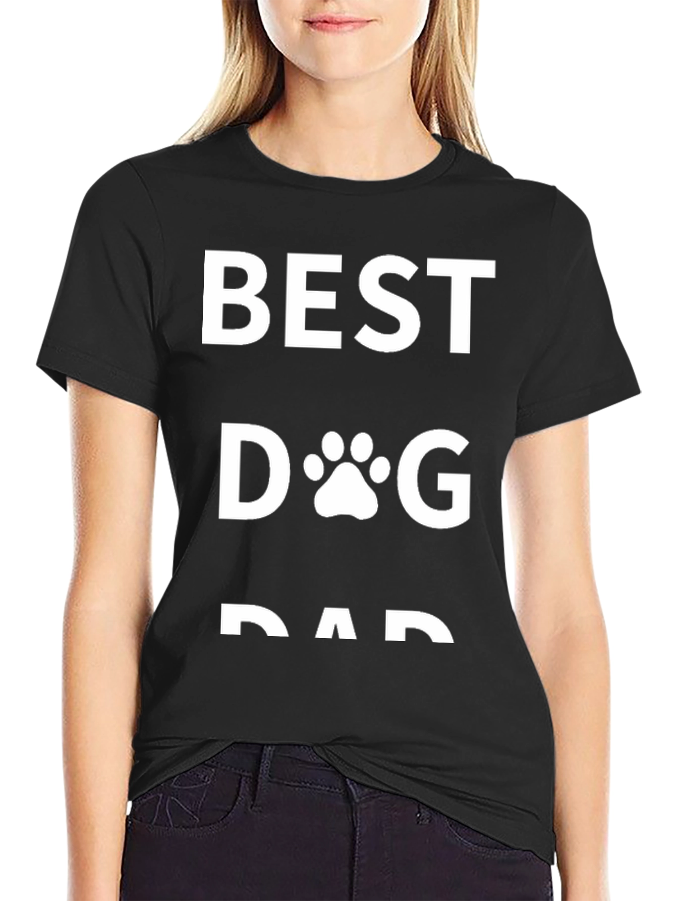 Best Dog Dad T-Shirt - Black Graphic Tee