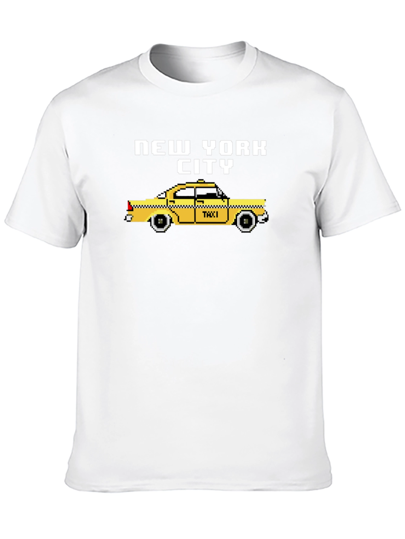 New York City Pixel Taxi Graphic T-Shirt