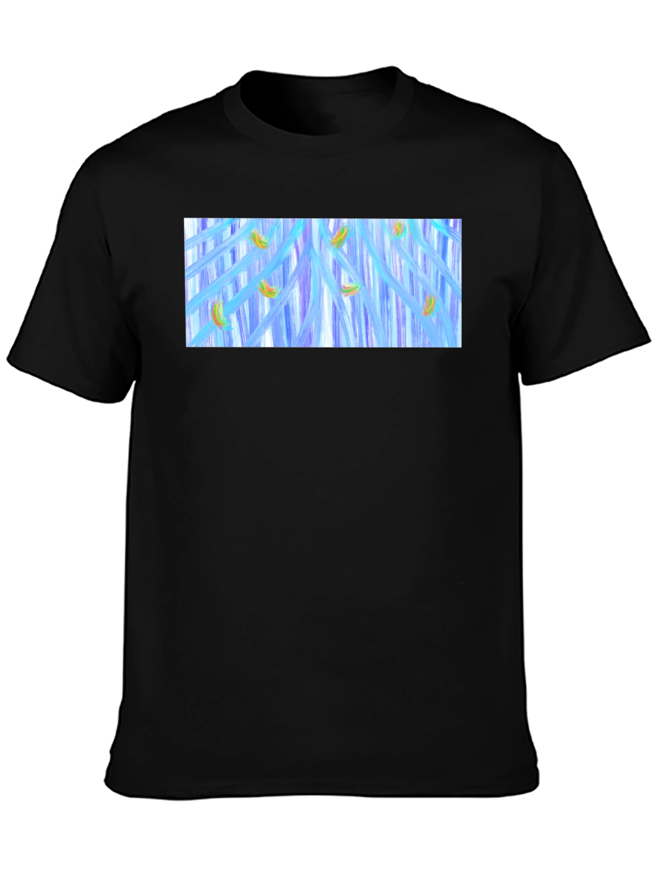 Abstract Banana Waterfall Graphic Tee - Black