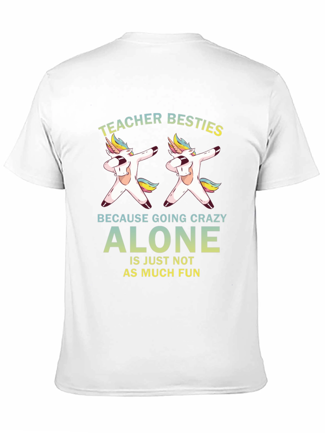 Teacher Besties Unicorn Dabbing Black T-Shirt