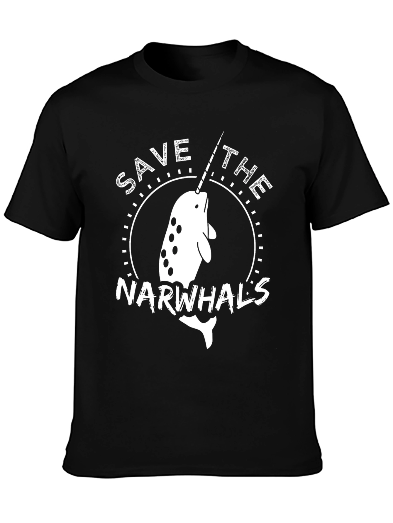 Save the Narwhals T-Shirt - Black Cotton Tee