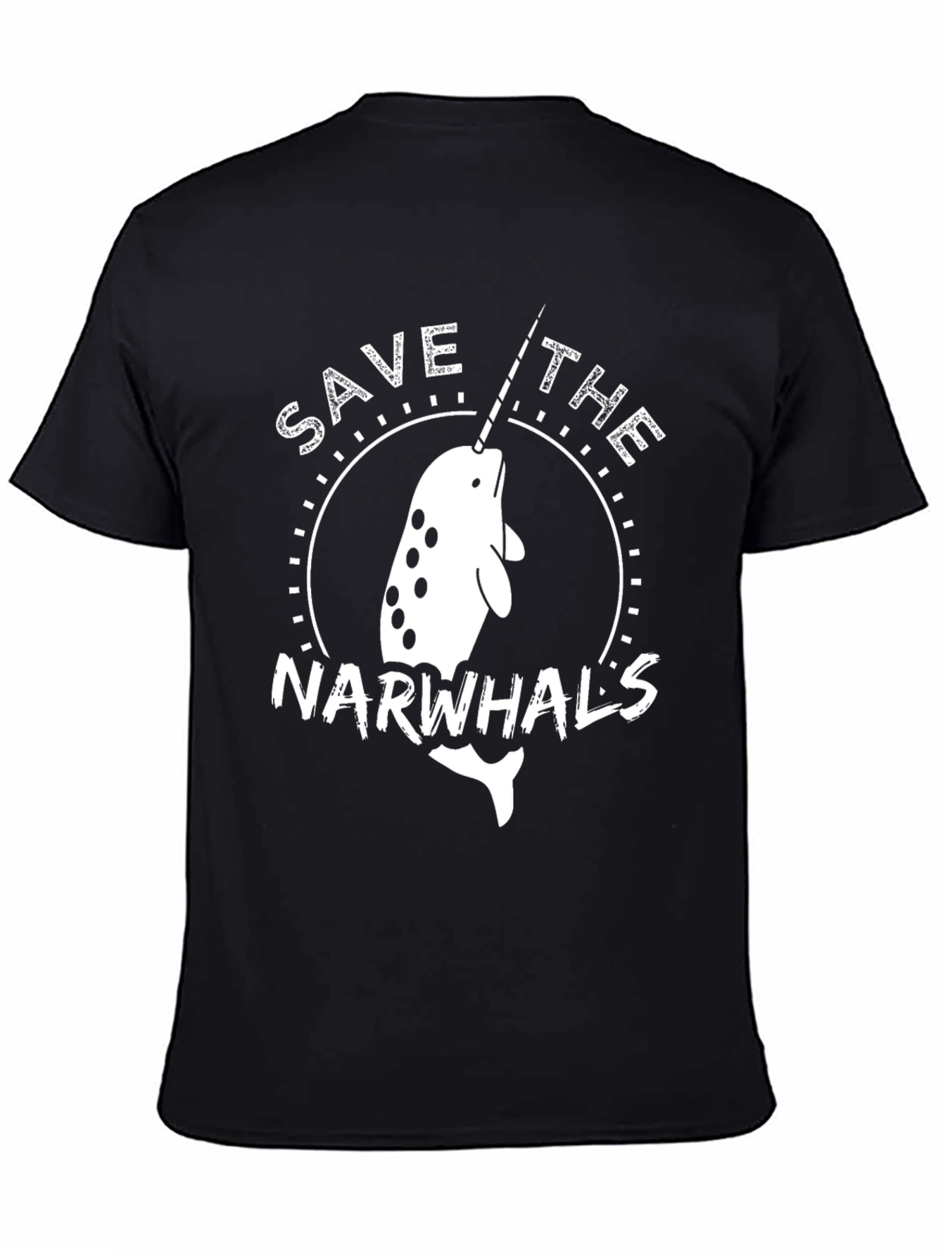 Save the Narwhals T-Shirt - Black Cotton Tee