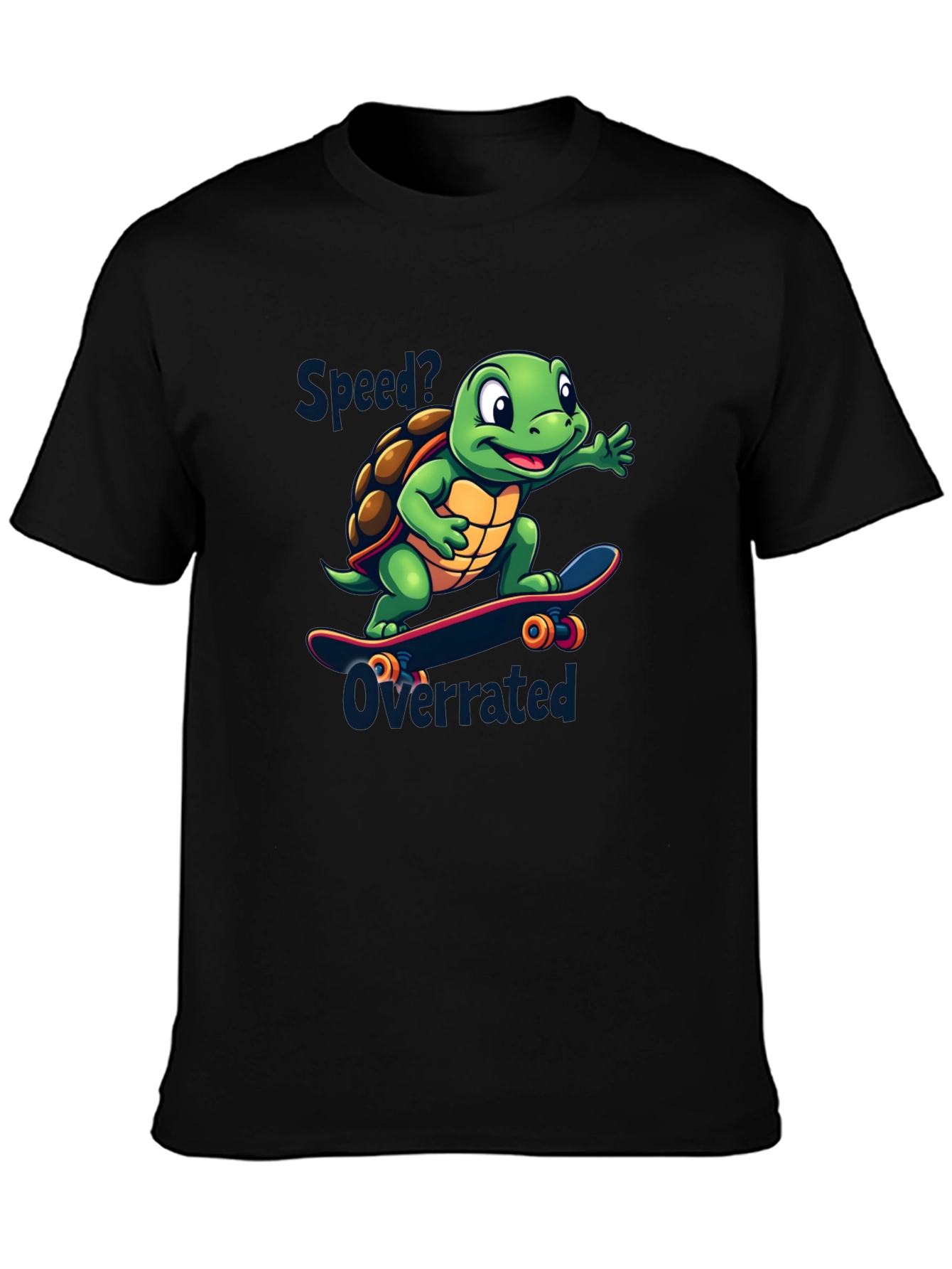 Skateboarding Turtle Graphic Tee - Speed Overrated
