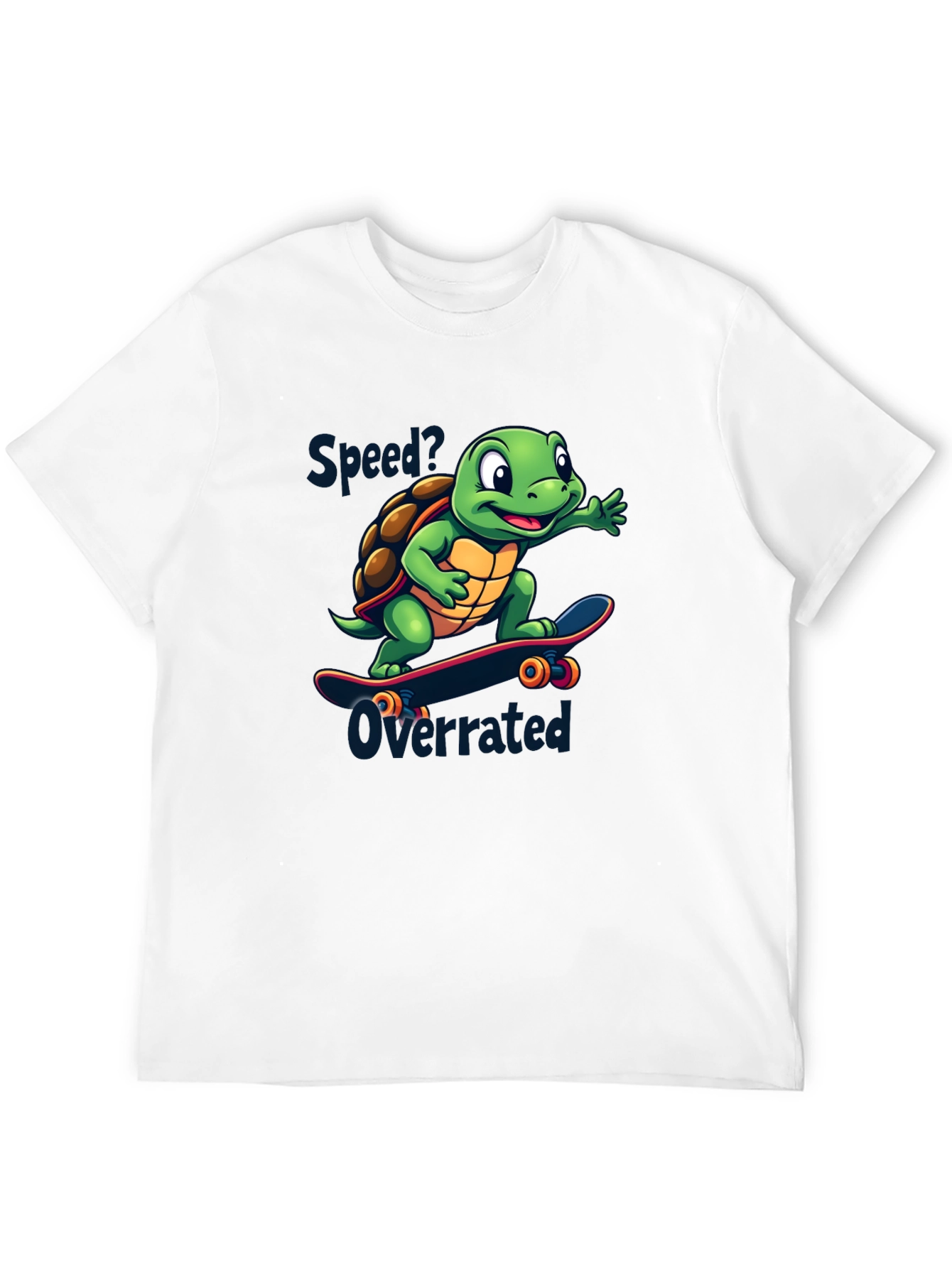 Skateboarding Turtle Graphic Tee - Speed Overrated