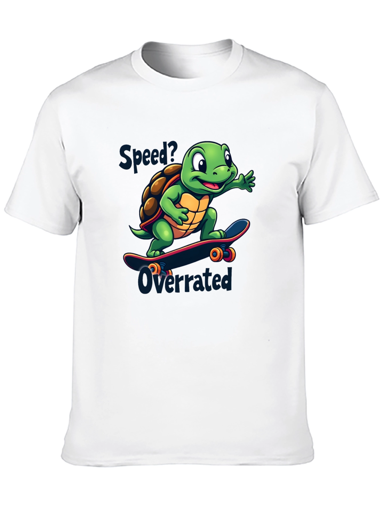 Skateboarding Turtle Graphic Tee - Speed Overrated