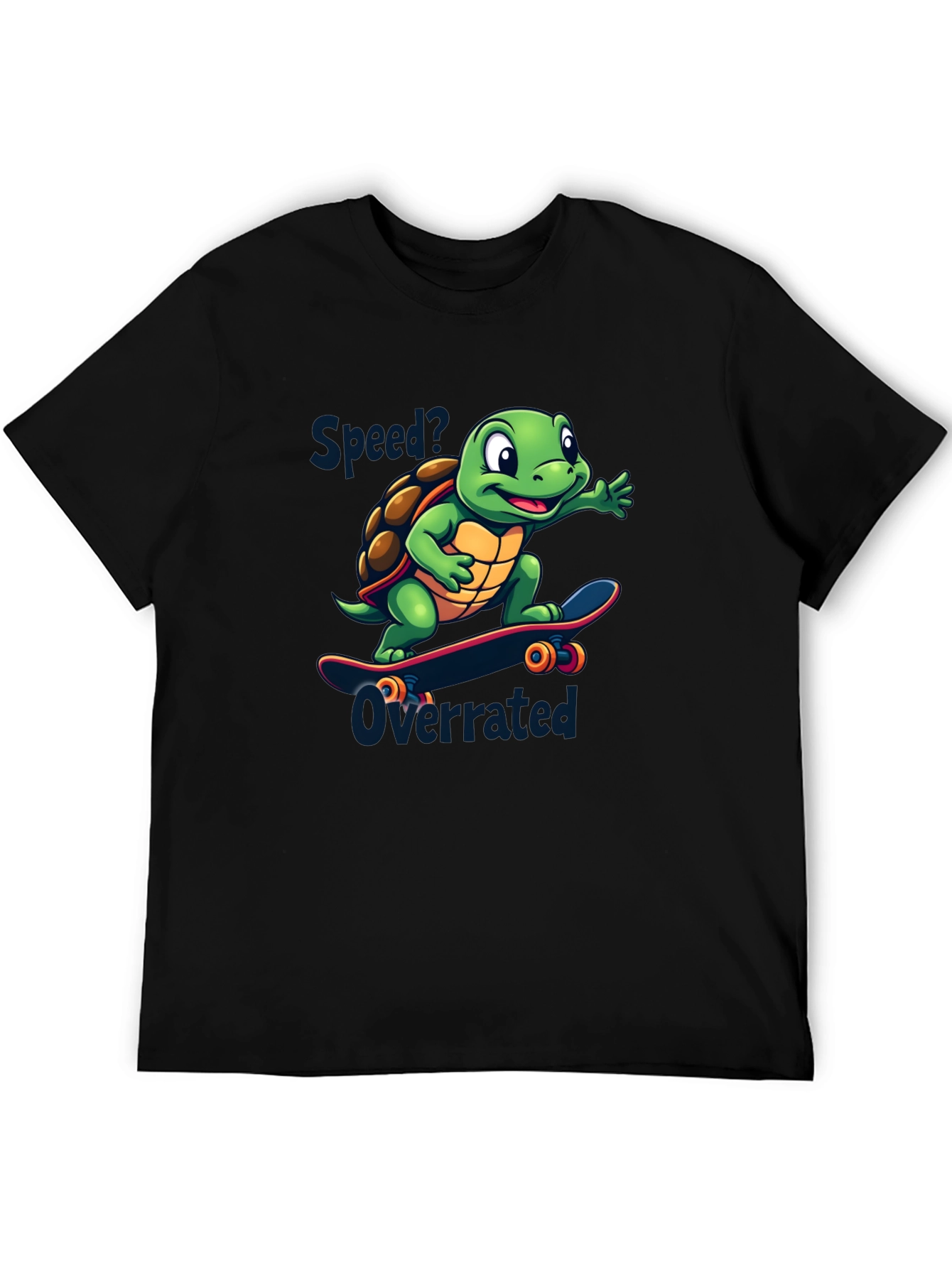 Skateboarding Turtle Graphic Tee - Speed Overrated