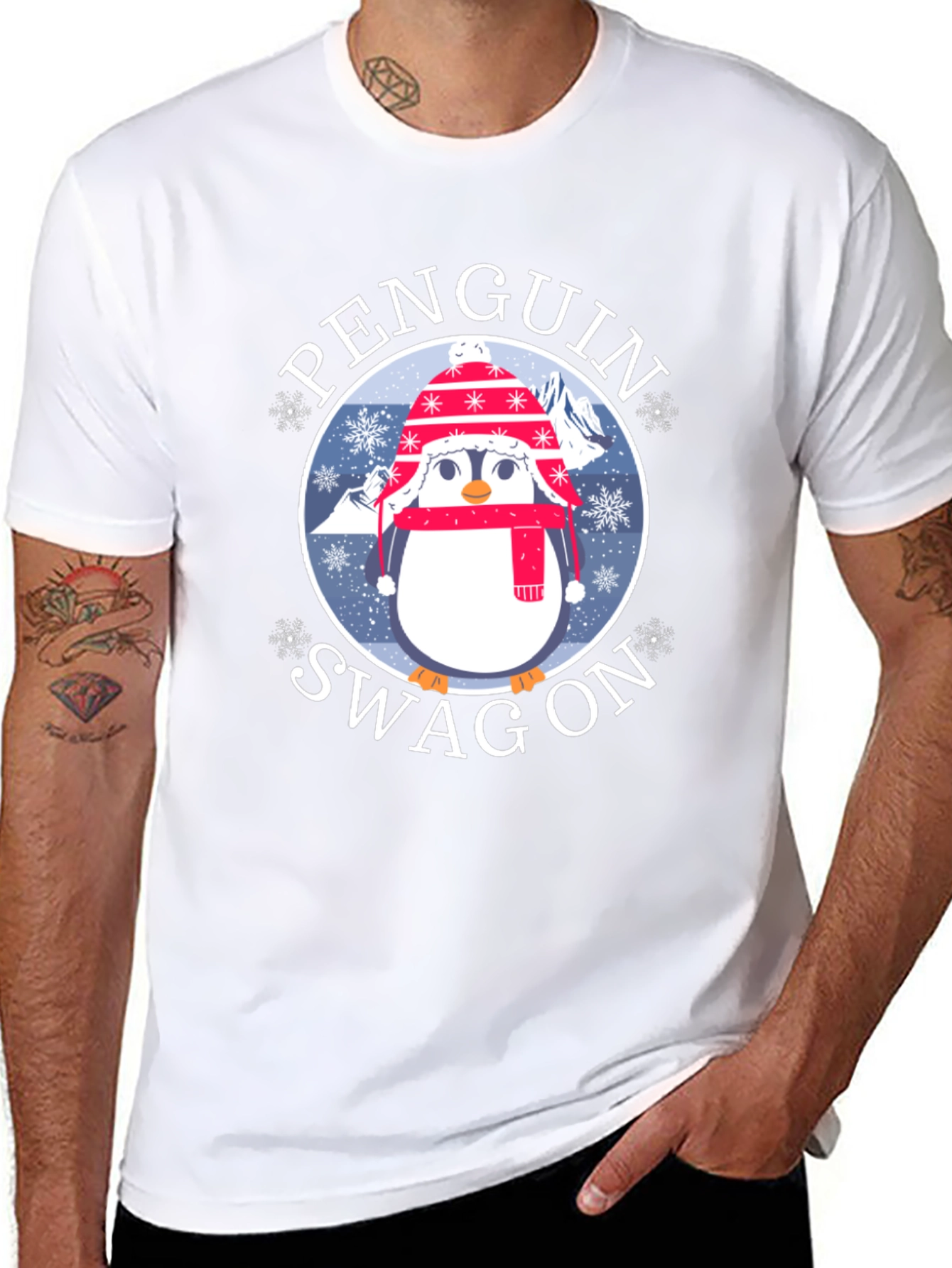 Penguin Swag On Graphic Tee - Winter Fun