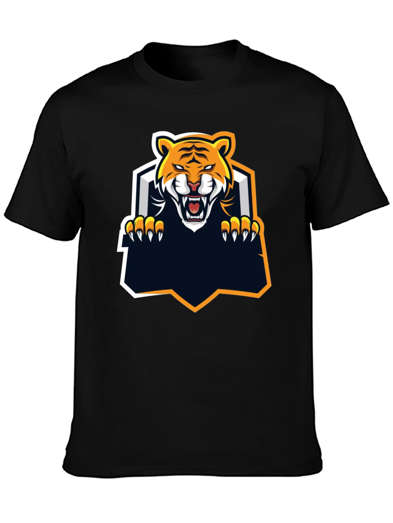 Cool Tiger Graphic Print Black T-Shirt
