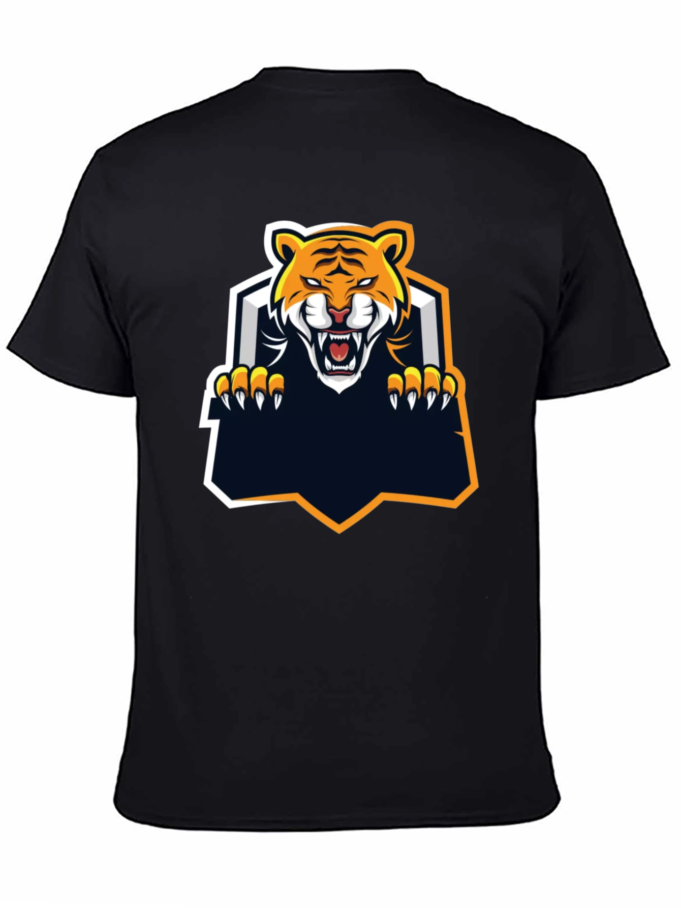 Cool Tiger Graphic Print Black T-Shirt