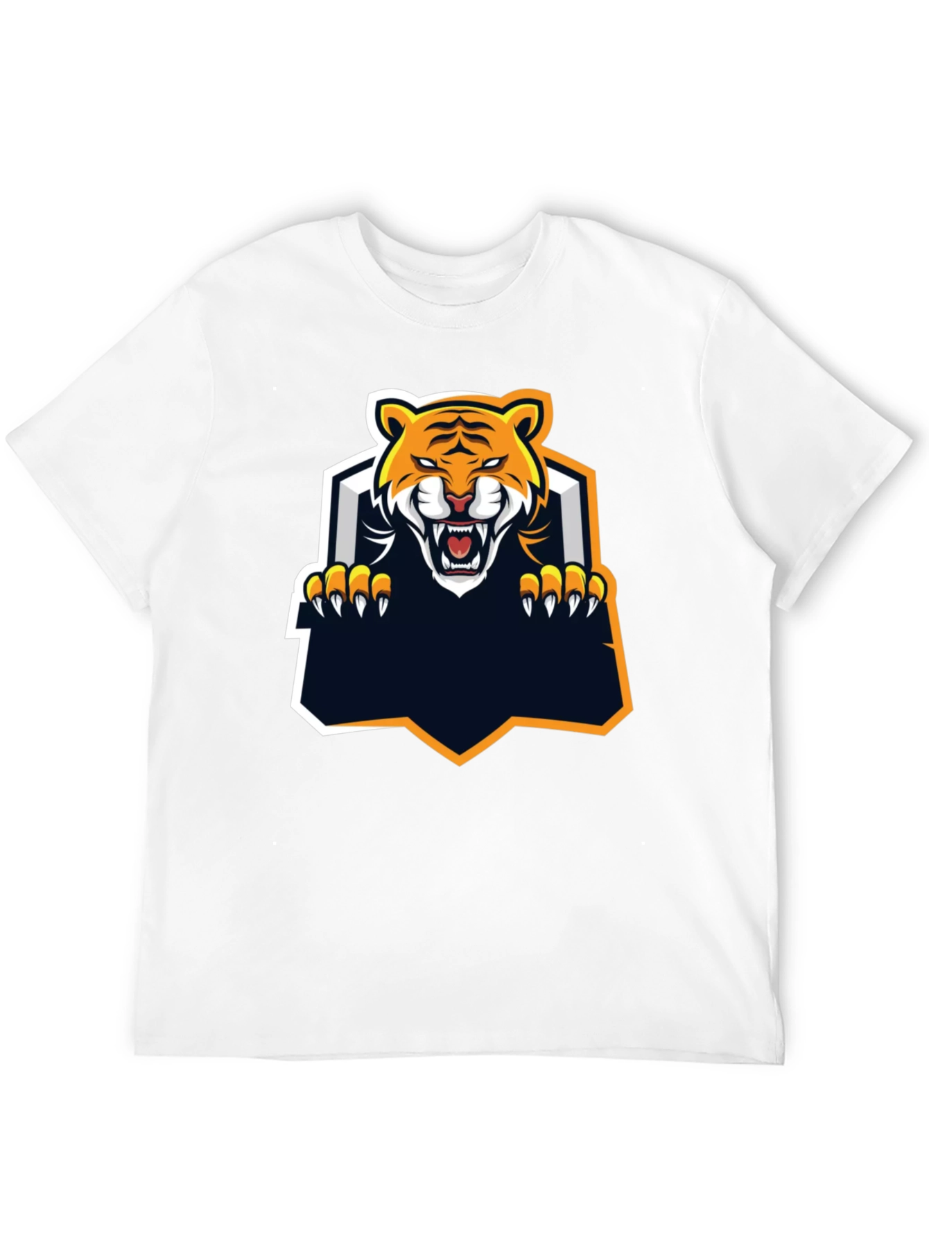 Cool Tiger Graphic Print Black T-Shirt