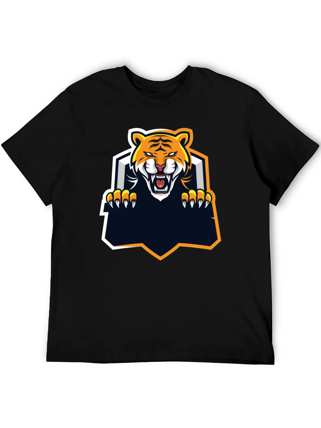 Cool Tiger Graphic Print Black T-Shirt