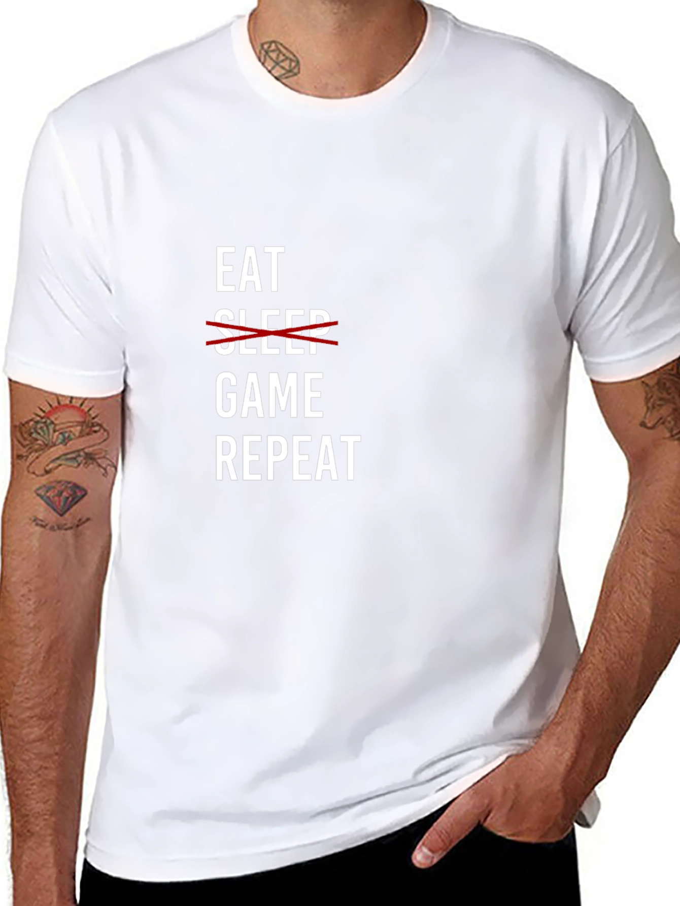Eat Game Repeat Graphic Tee - Gamer Lifestyle T-Shirt