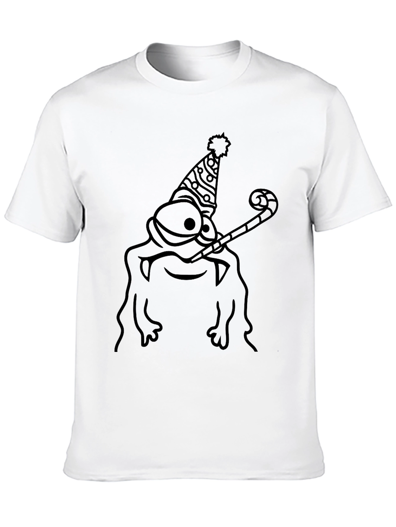 Party Frog Graphic Tee - Black Cotton T-Shirt