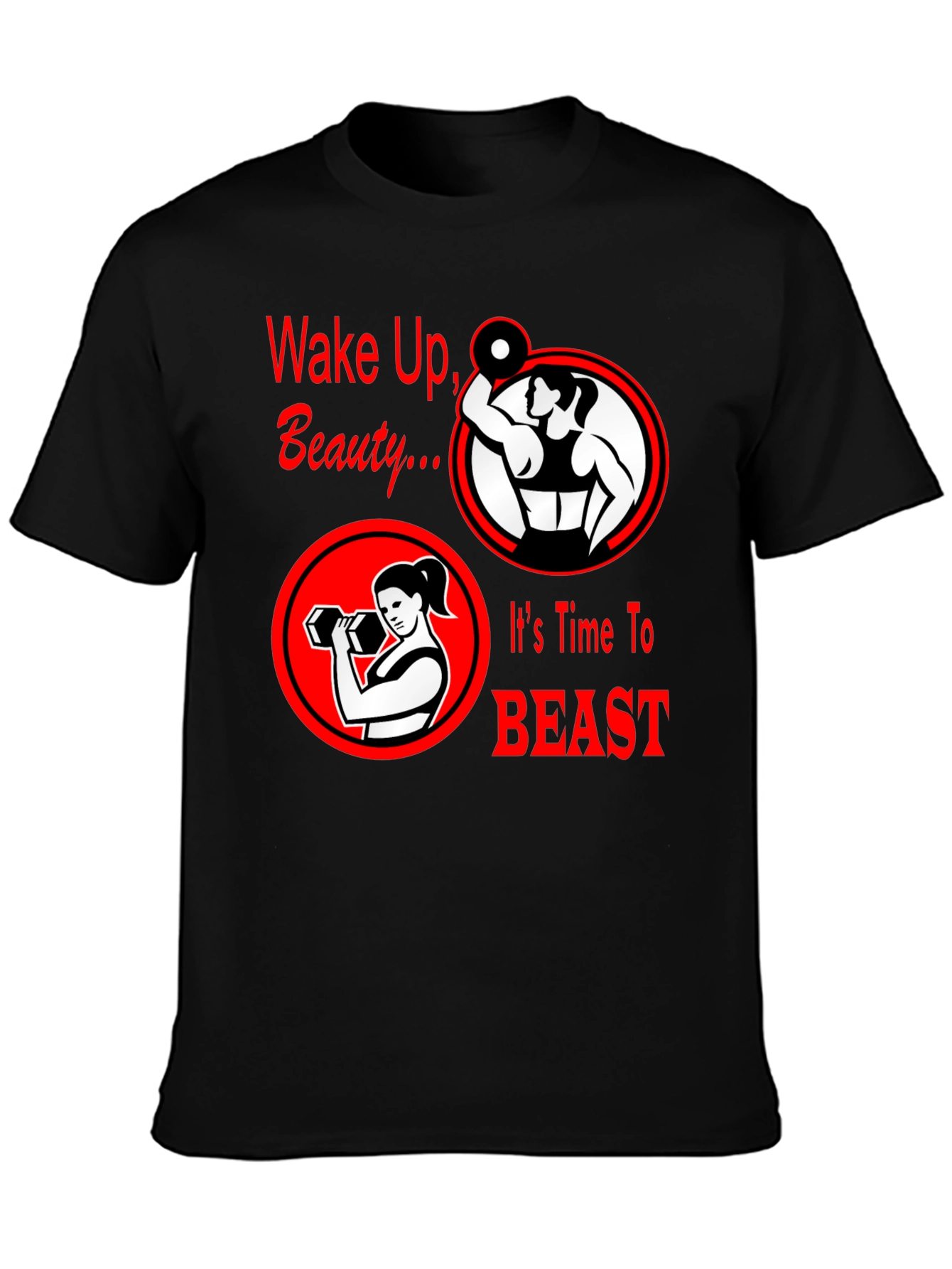 Wake Up Beast Graphic Tee - Fitness Motivation Shirt