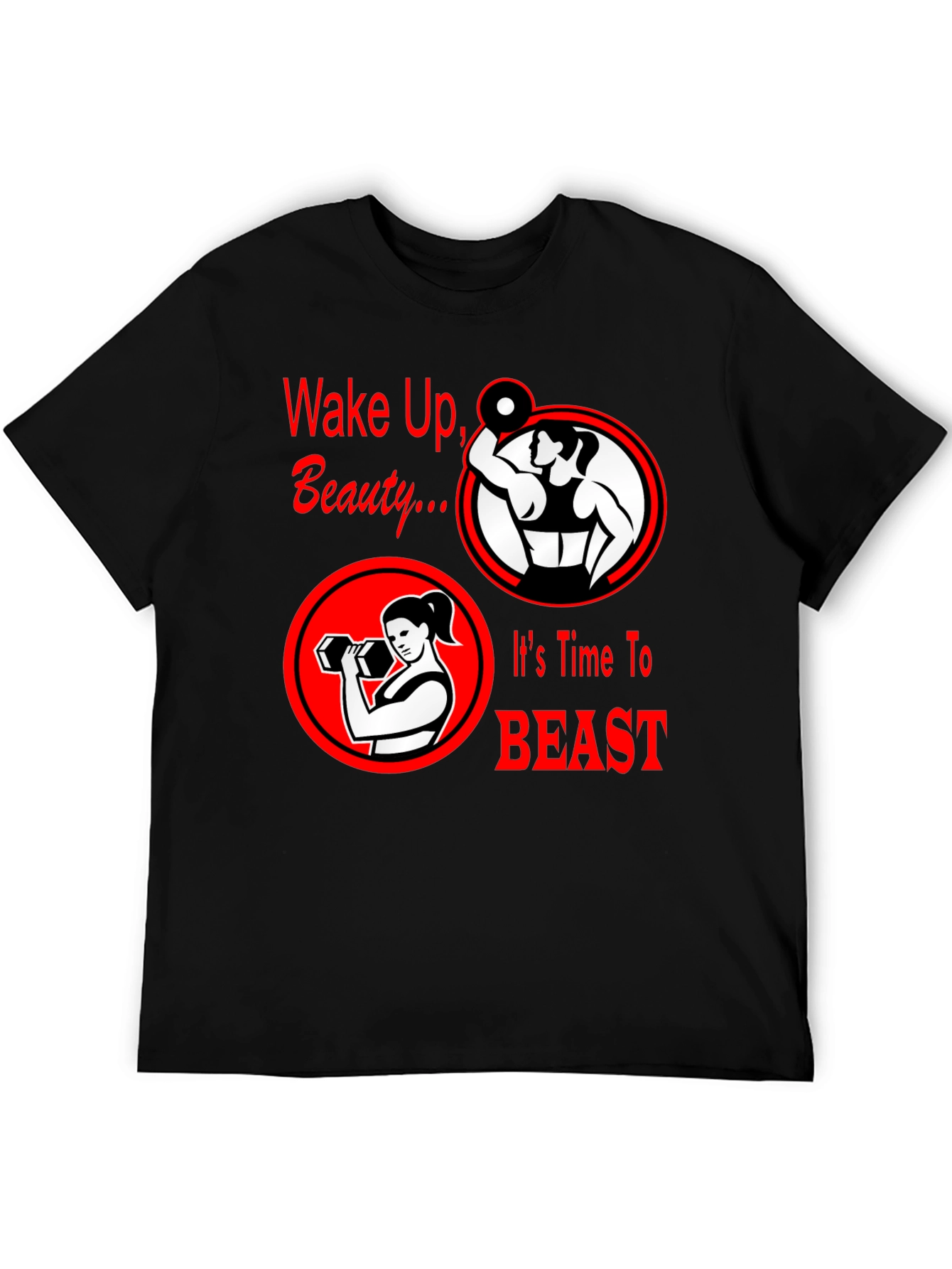 Wake Up Beast Graphic Tee - Fitness Motivation Shirt