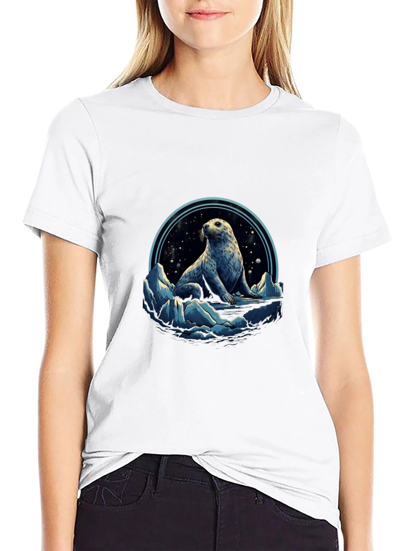 Arctic Seal Graphic Tee - Black