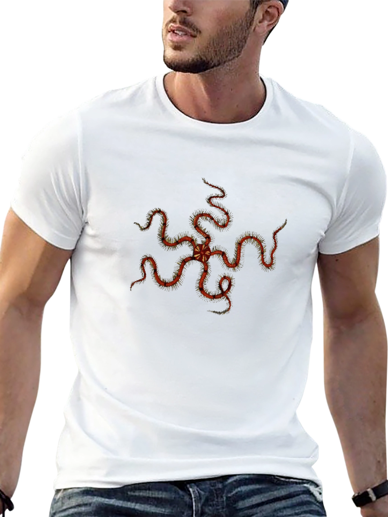 Echinoderm Print Black Tee - Stylish Sea Star T-Shirt