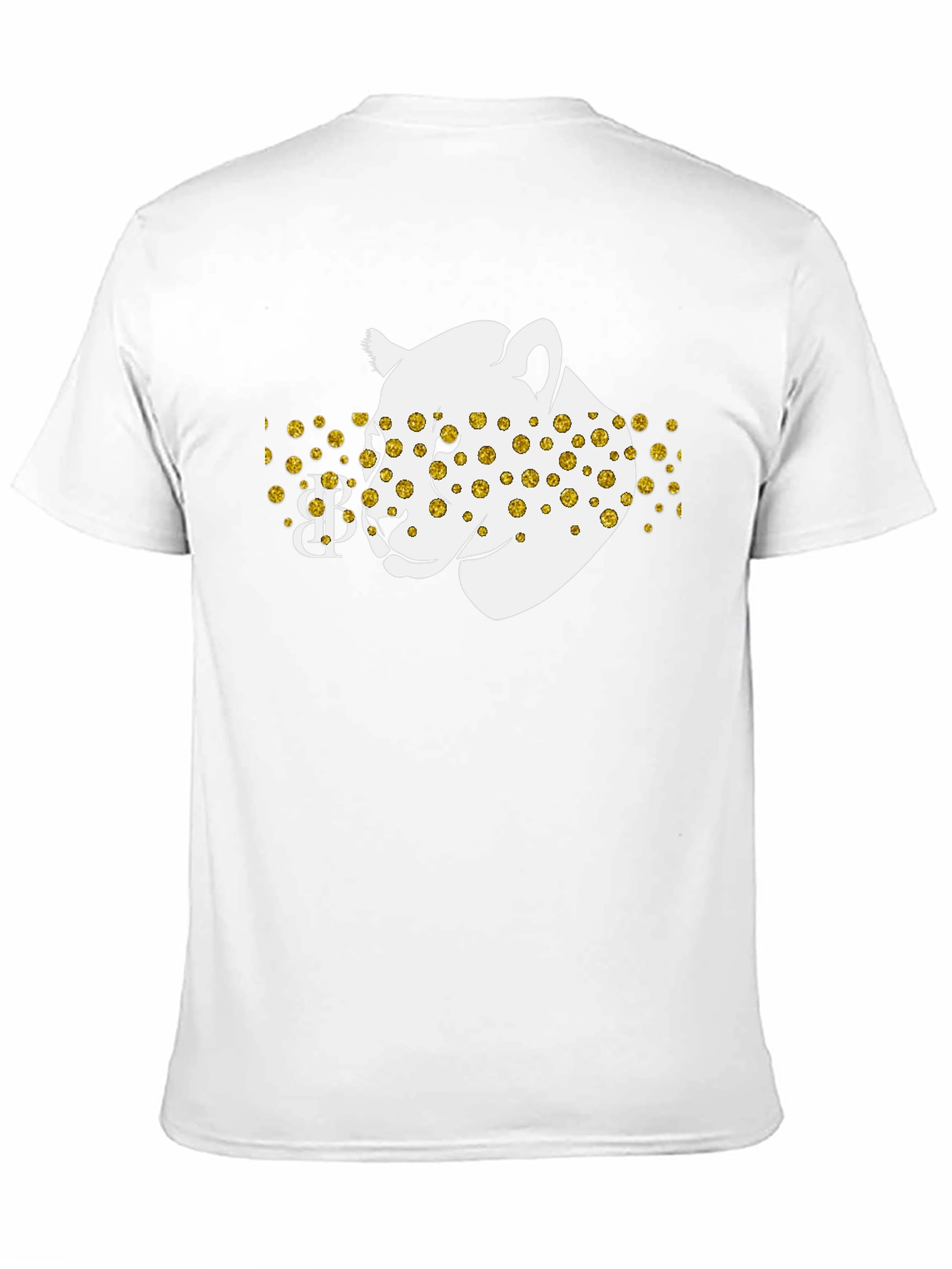 Black Tee with Leopard Print Design