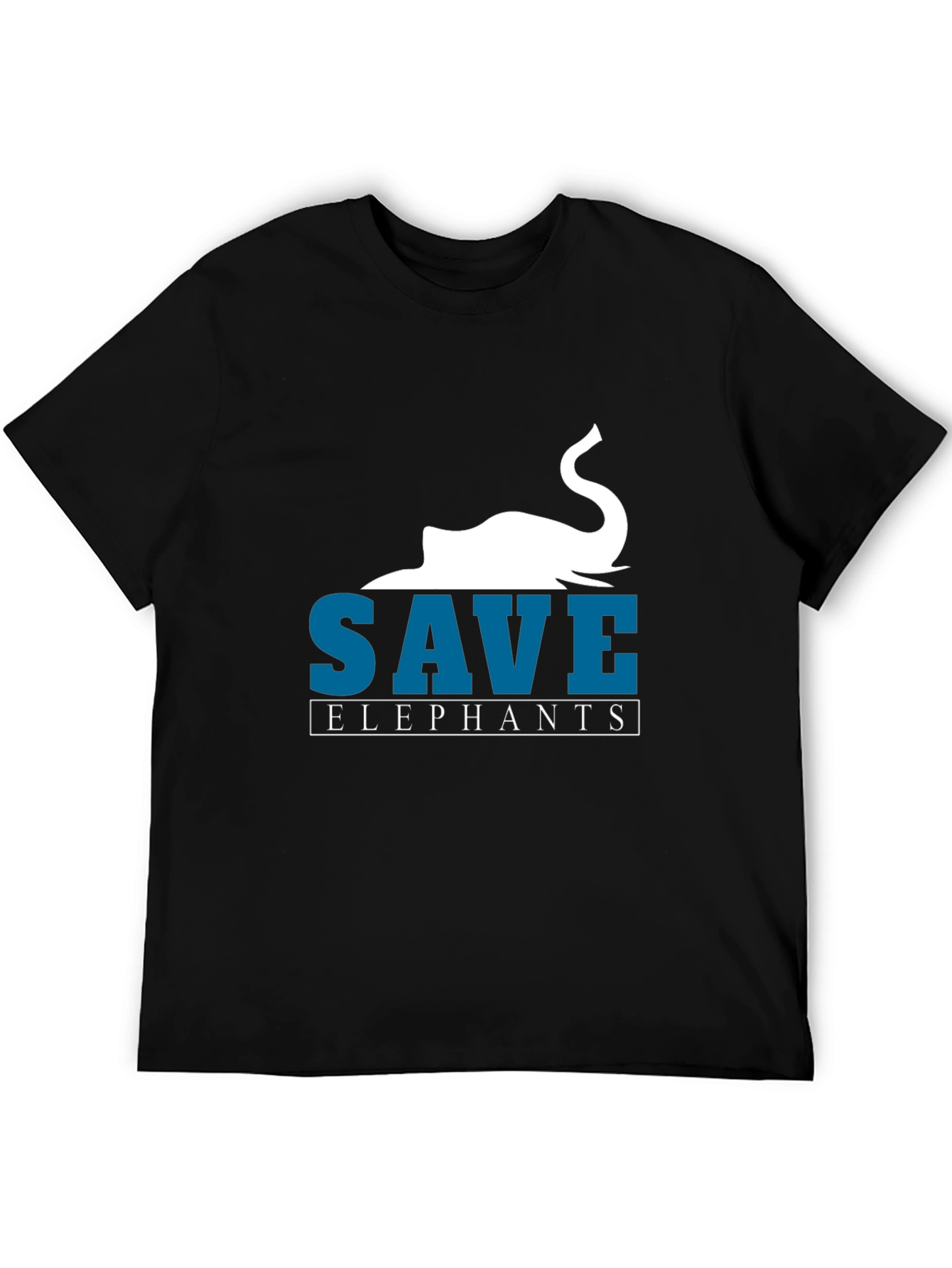 Save Elephants Graphic T-Shirt - Black Cotton Tee
