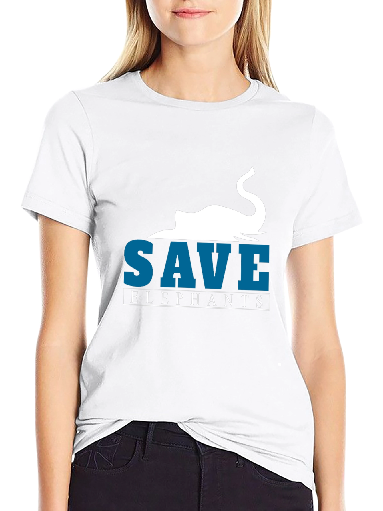 Save Elephants Graphic T-Shirt - Black Cotton Tee