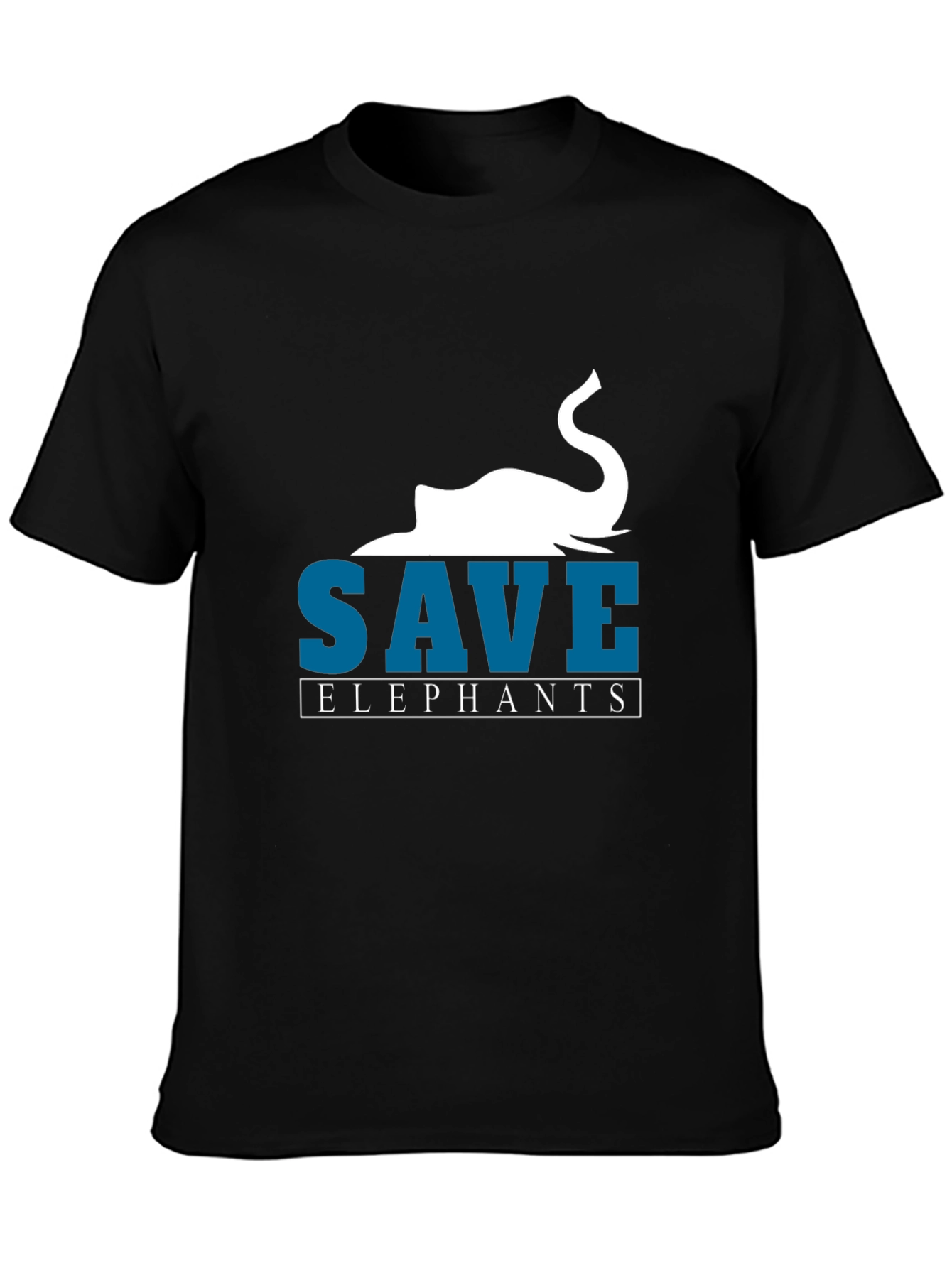 Save Elephants Graphic T-Shirt - Black Cotton Tee