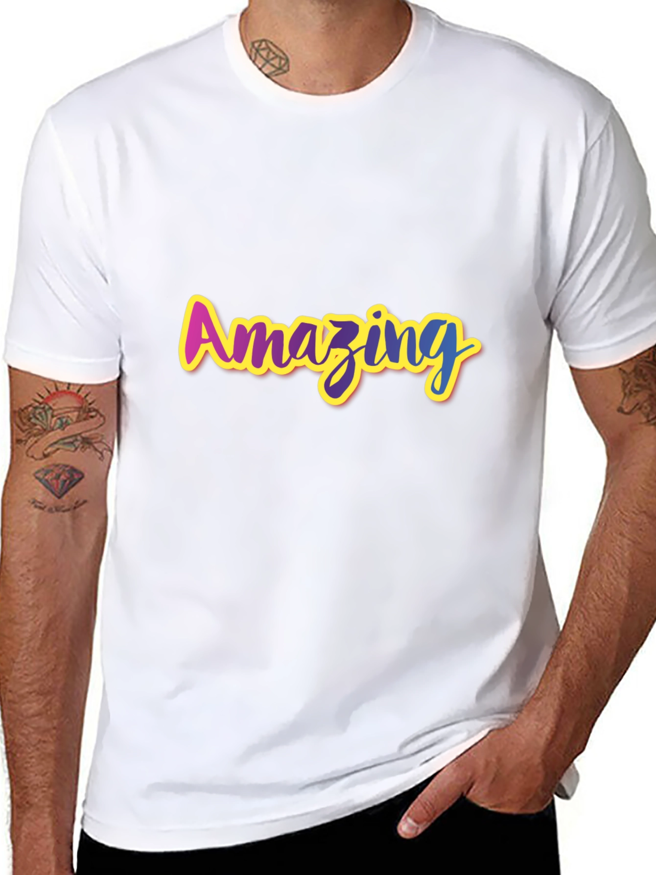 Amazing Graphic Print Black T-Shirt