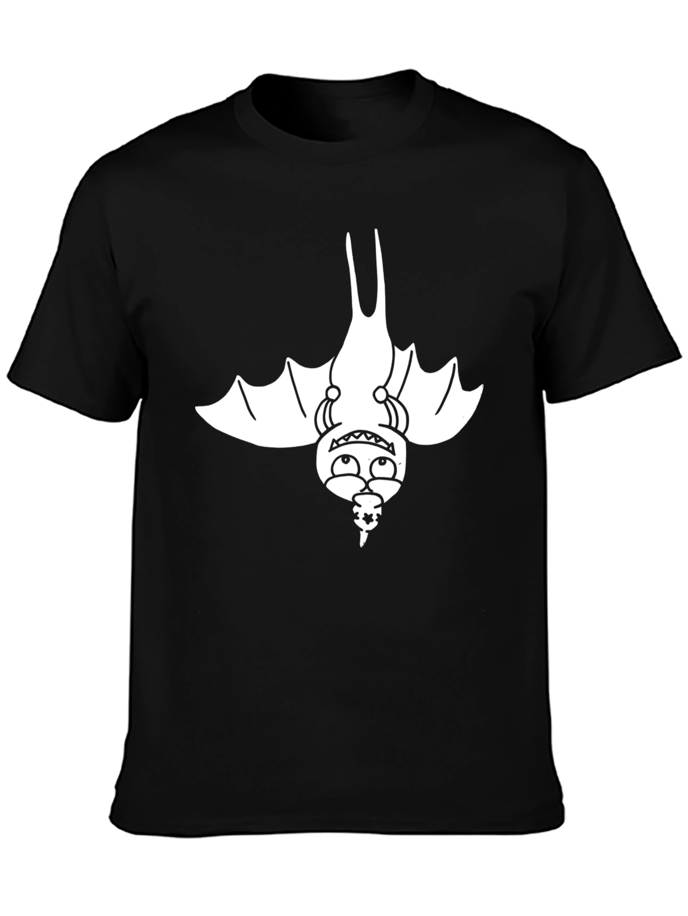 Cartoon Bat Graphic Black T-Shirt