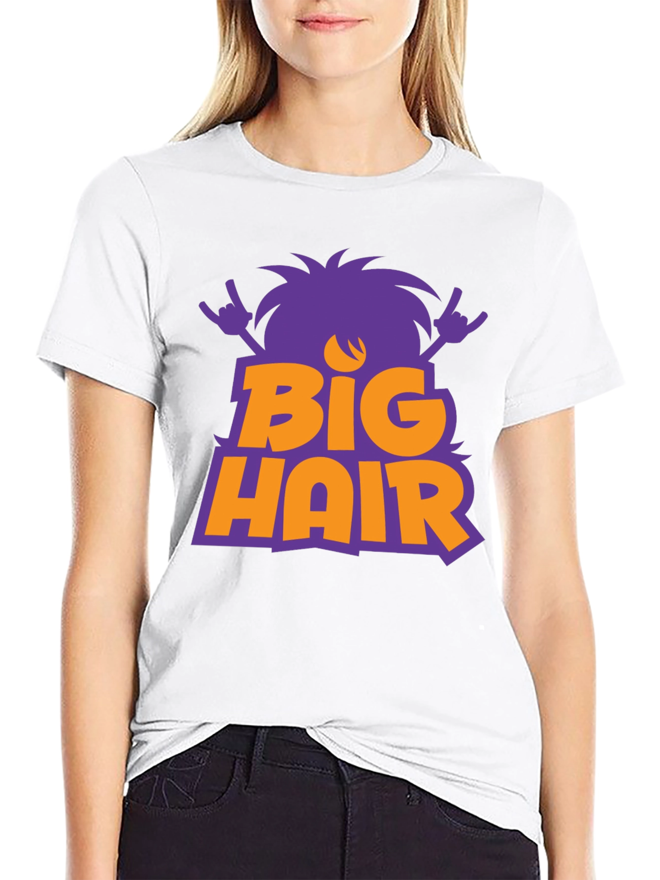 Big Hair Black Graphic Tee