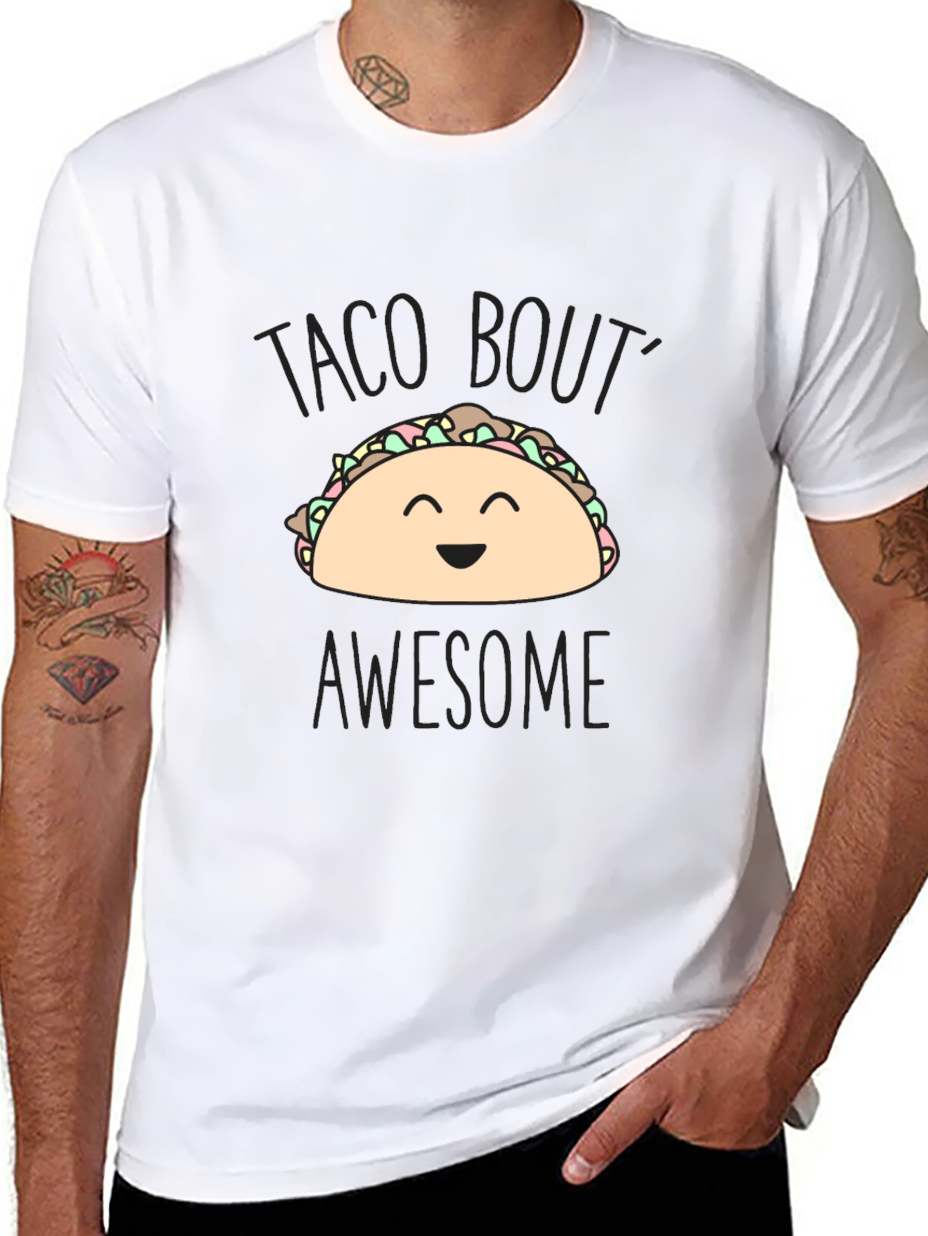 Taco Bout Awesome Black Graphic Tee
