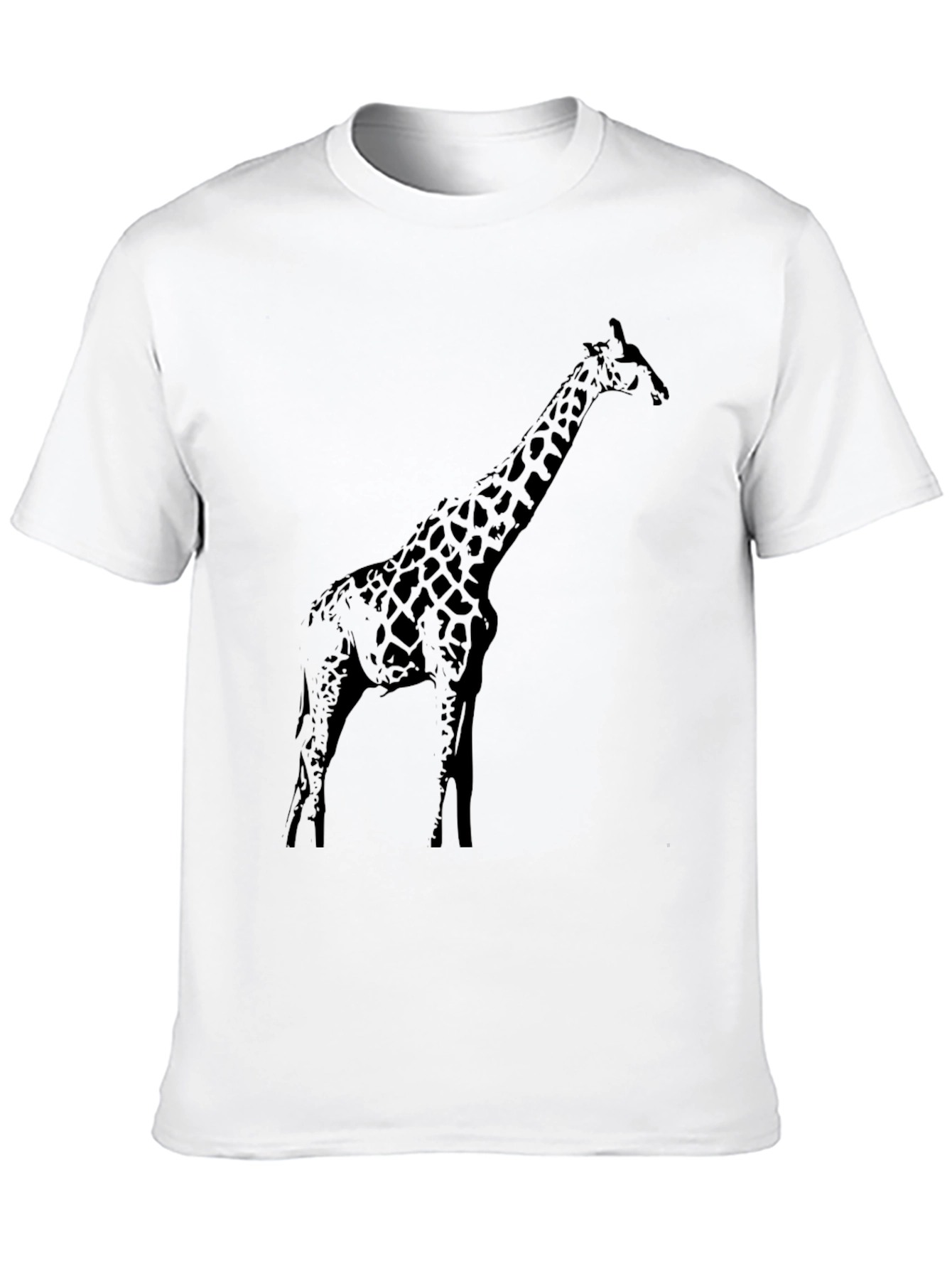 Giraffe Graphic Tee - Black Cotton T-Shirt