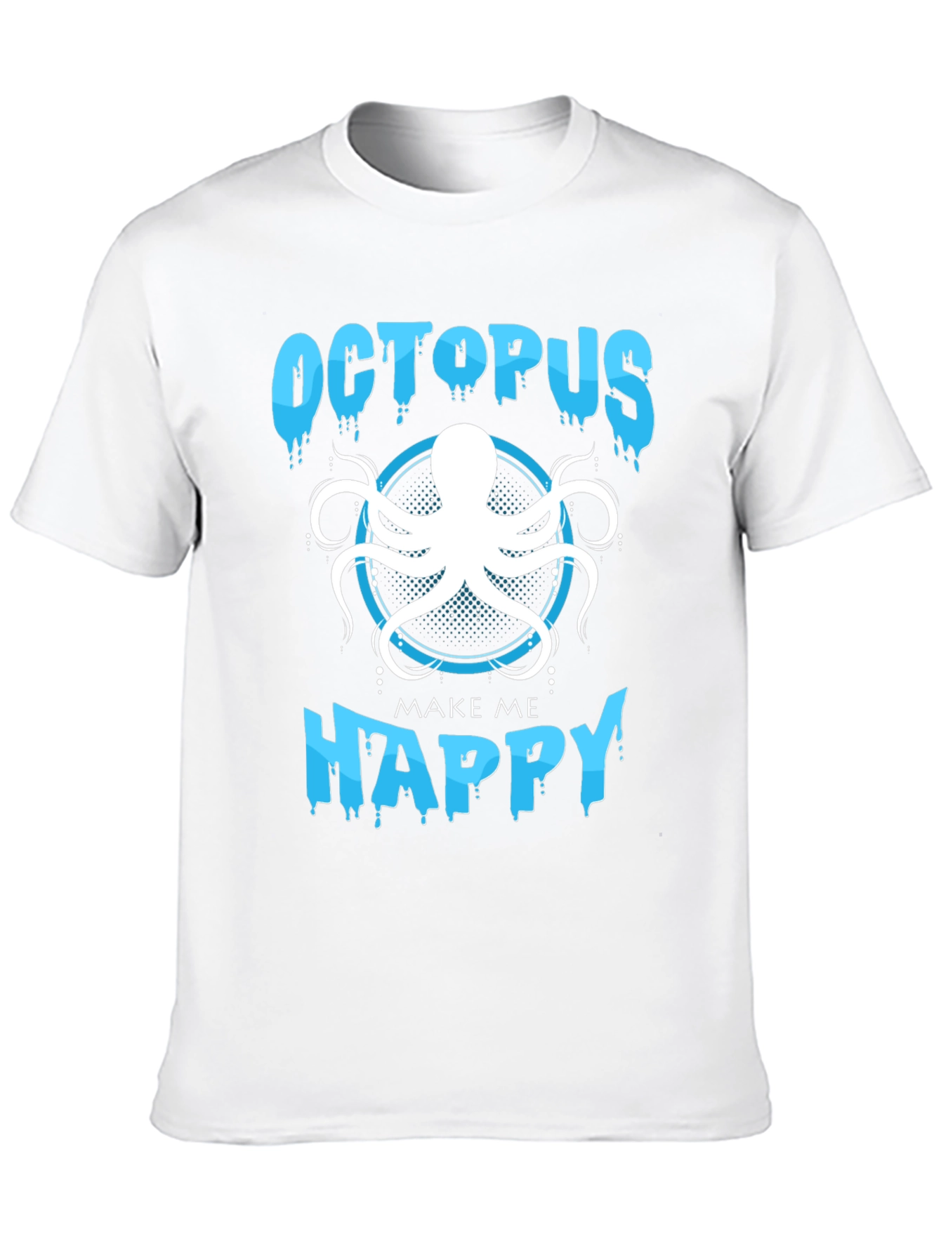 Octopus Make Me Happy Black T-Shirt