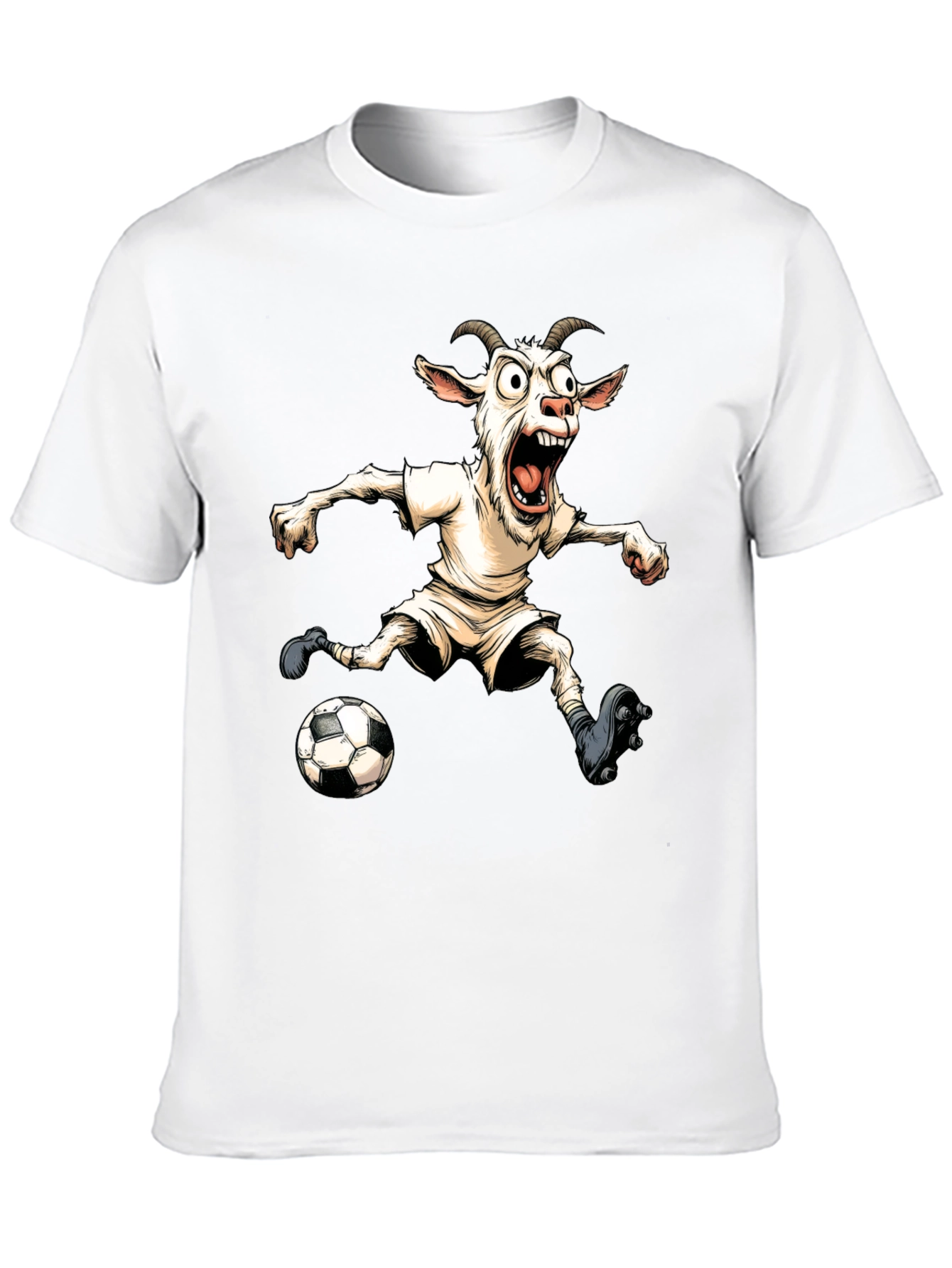 Goat Soccer Player Graphic T-Shirt