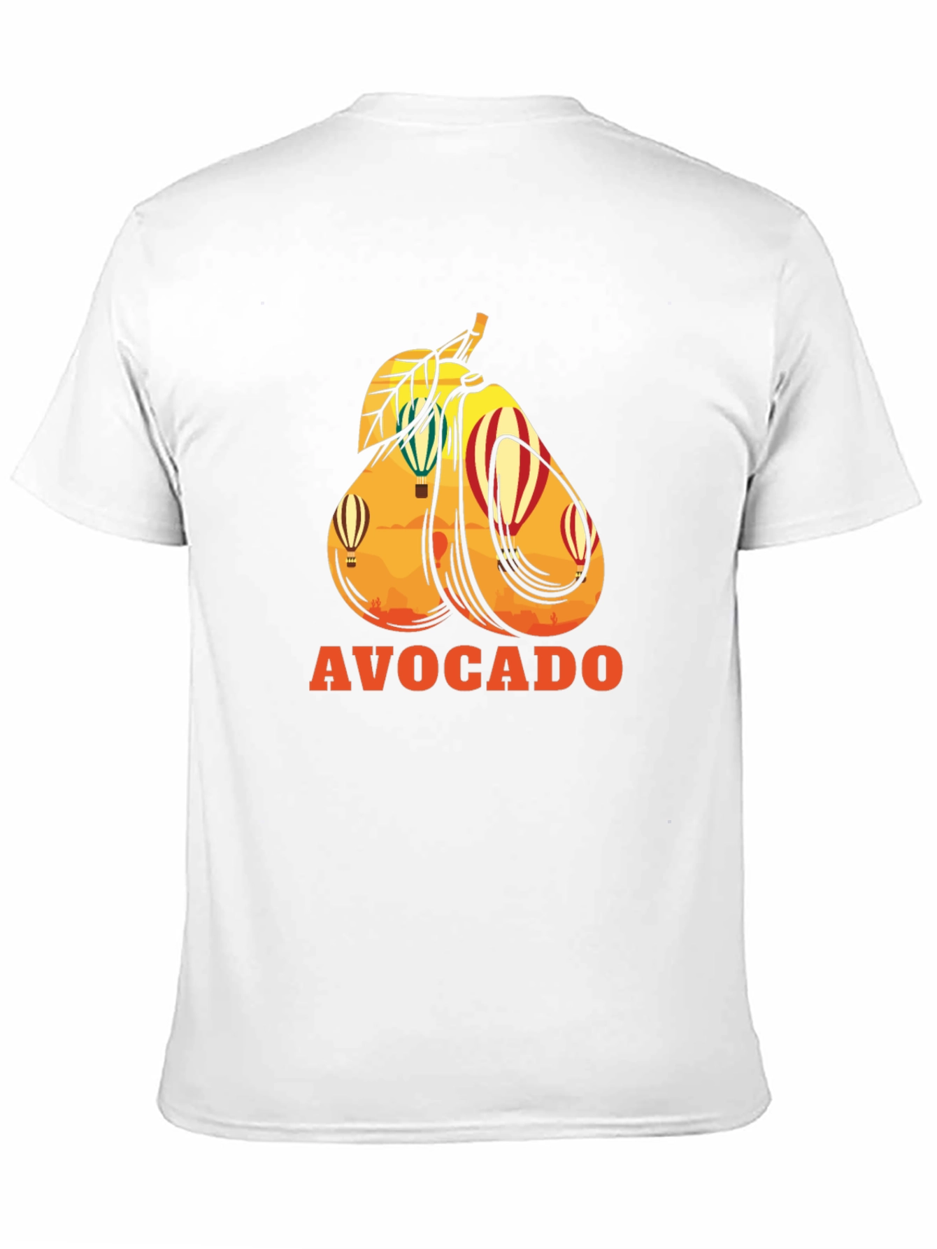Avocado Hot Air Balloon Black Graphic Tee