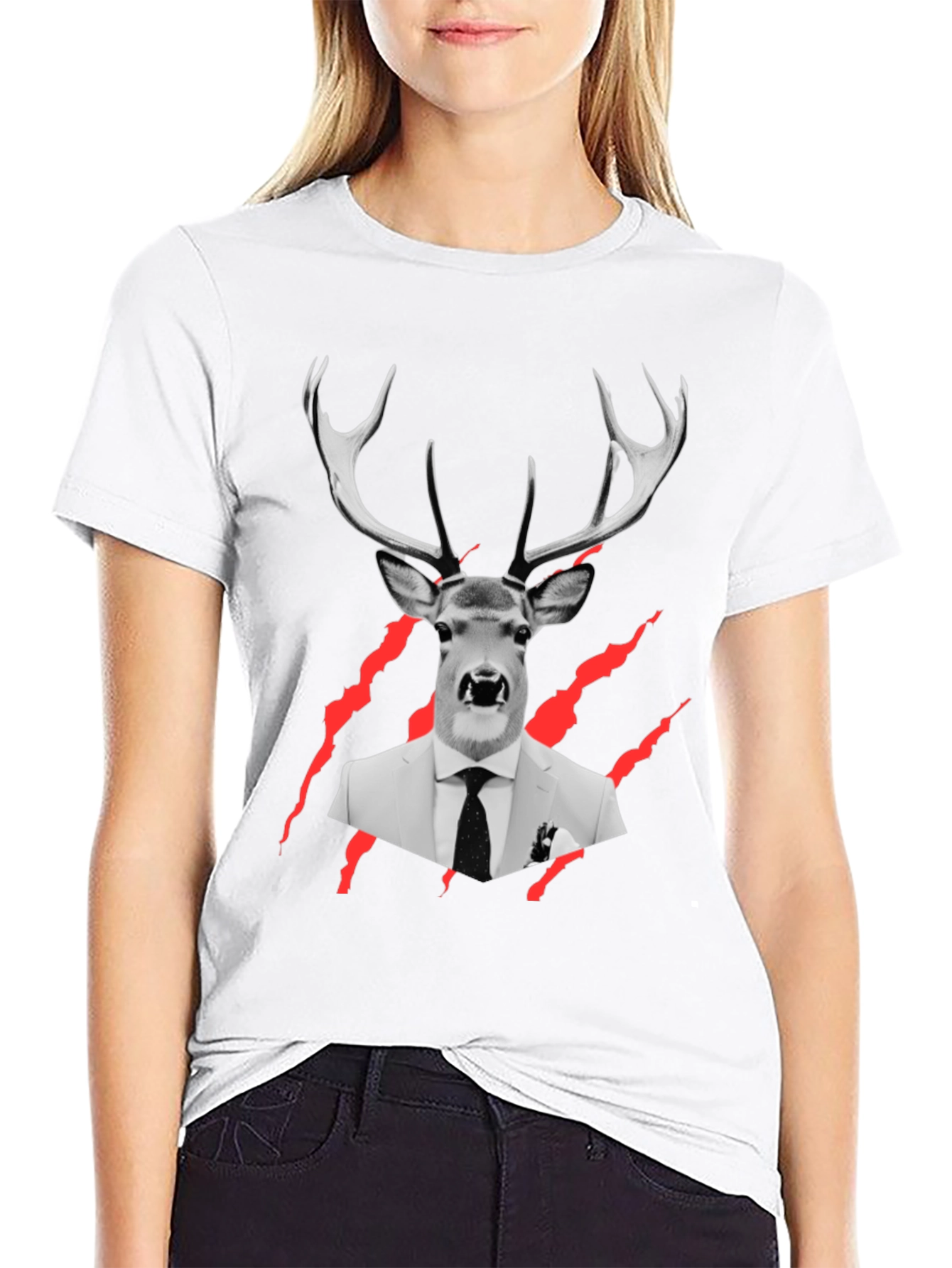 Deer in Suit Graphic Tee