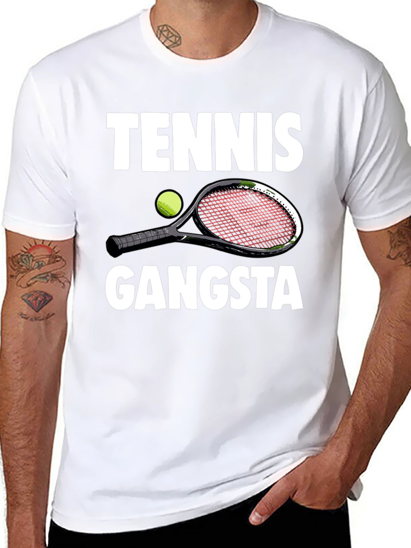 Tennis Gangsta Graphic T-Shirt