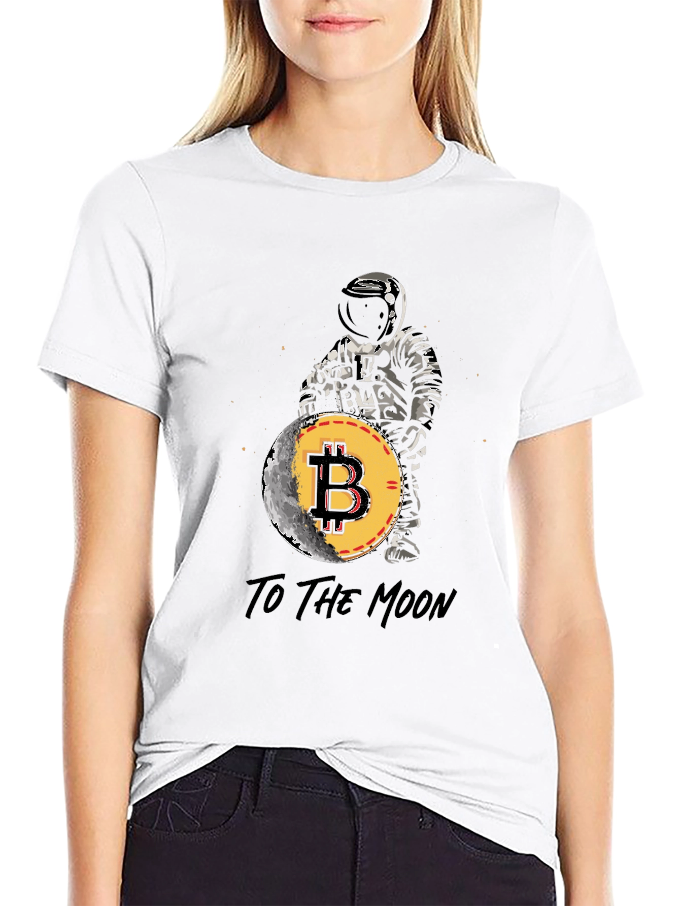Bitcoin to the Moon T-Shirt Crypto Astronaut Tee
