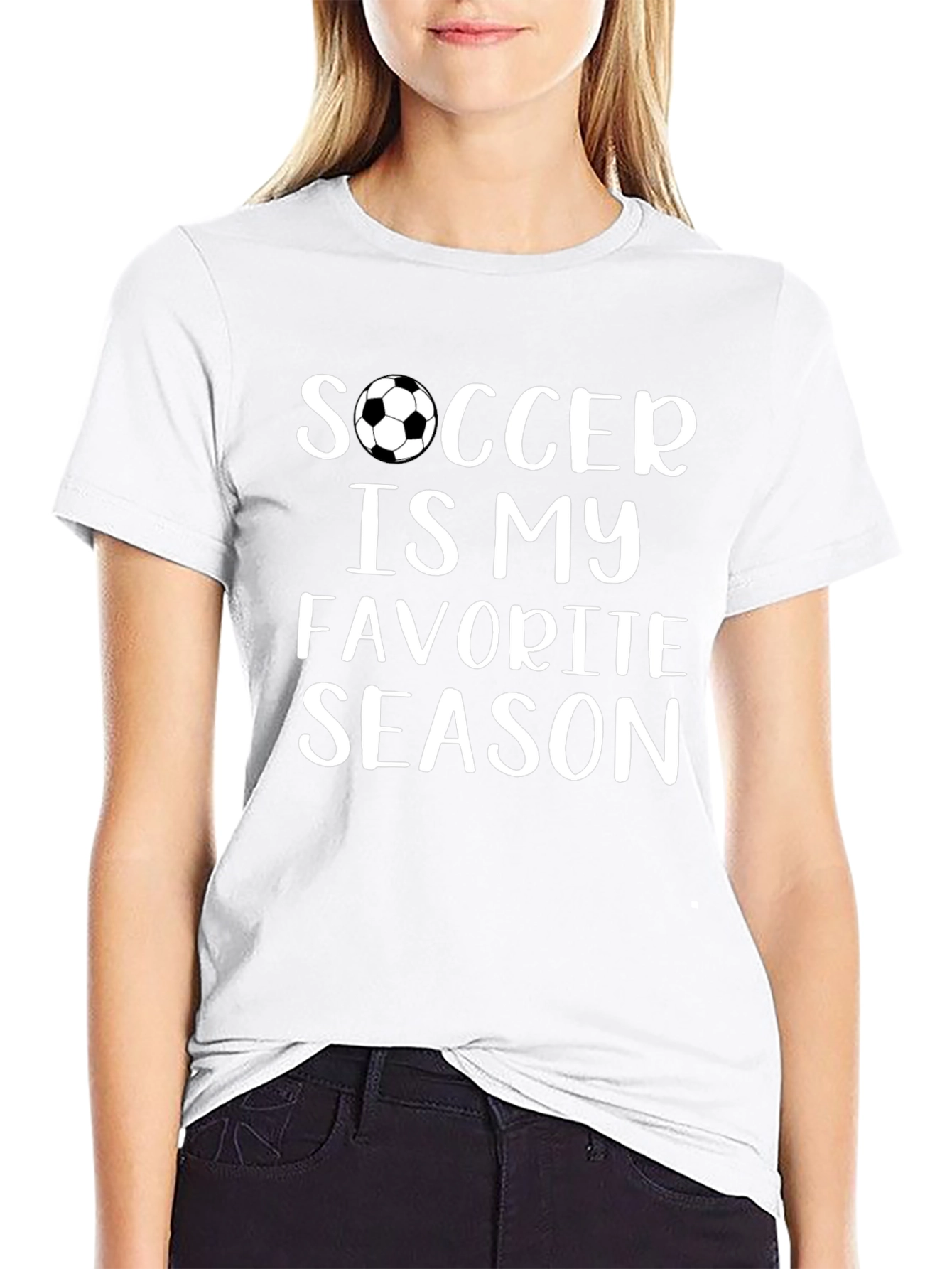 Soccer Is My Favorite Season Black T-Shirt