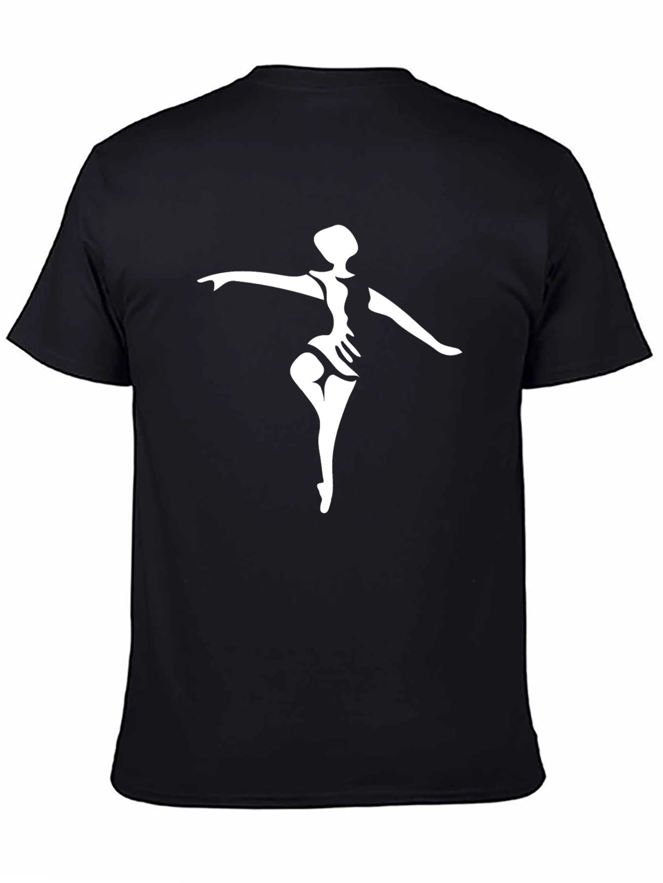 Black T-Shirt with Ballerina Print