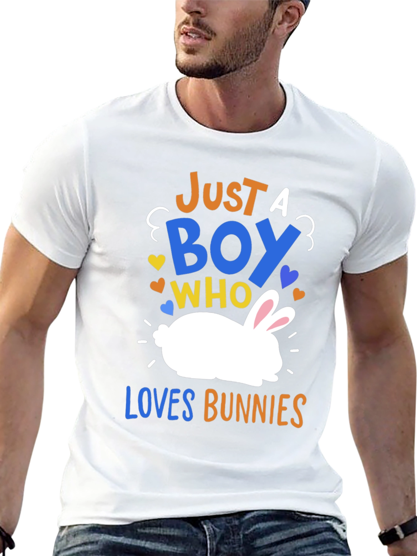 Just a Boy Who Loves Bunnies Graphic T-Shirt