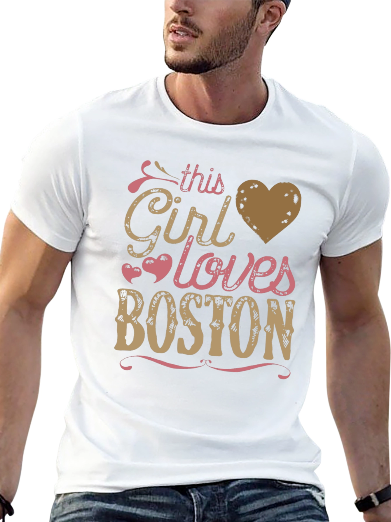 This Girl Loves Boston Graphic T-Shirt