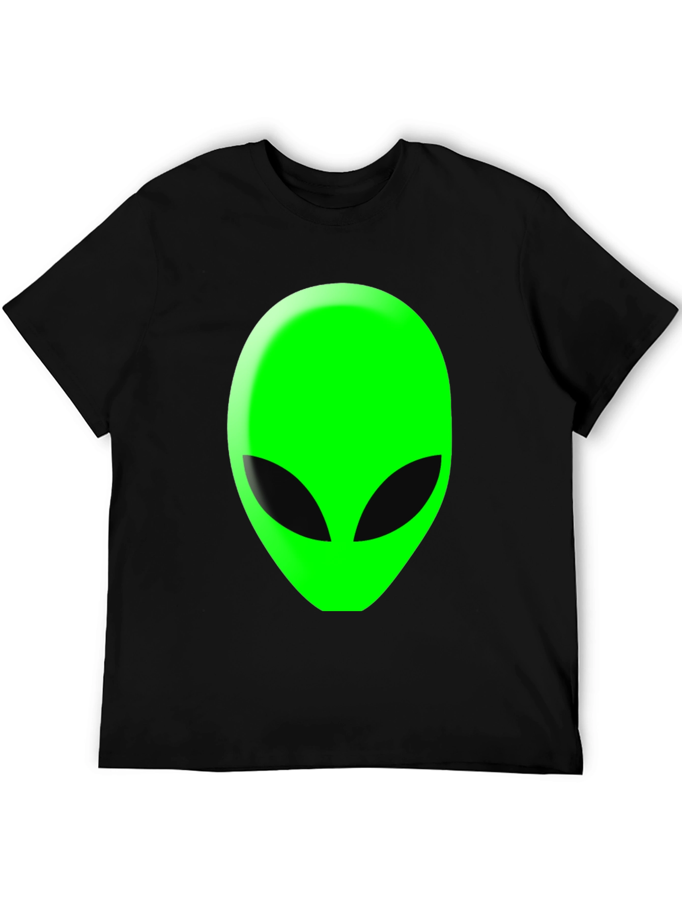 Alien Head Graphic T-Shirt - Black