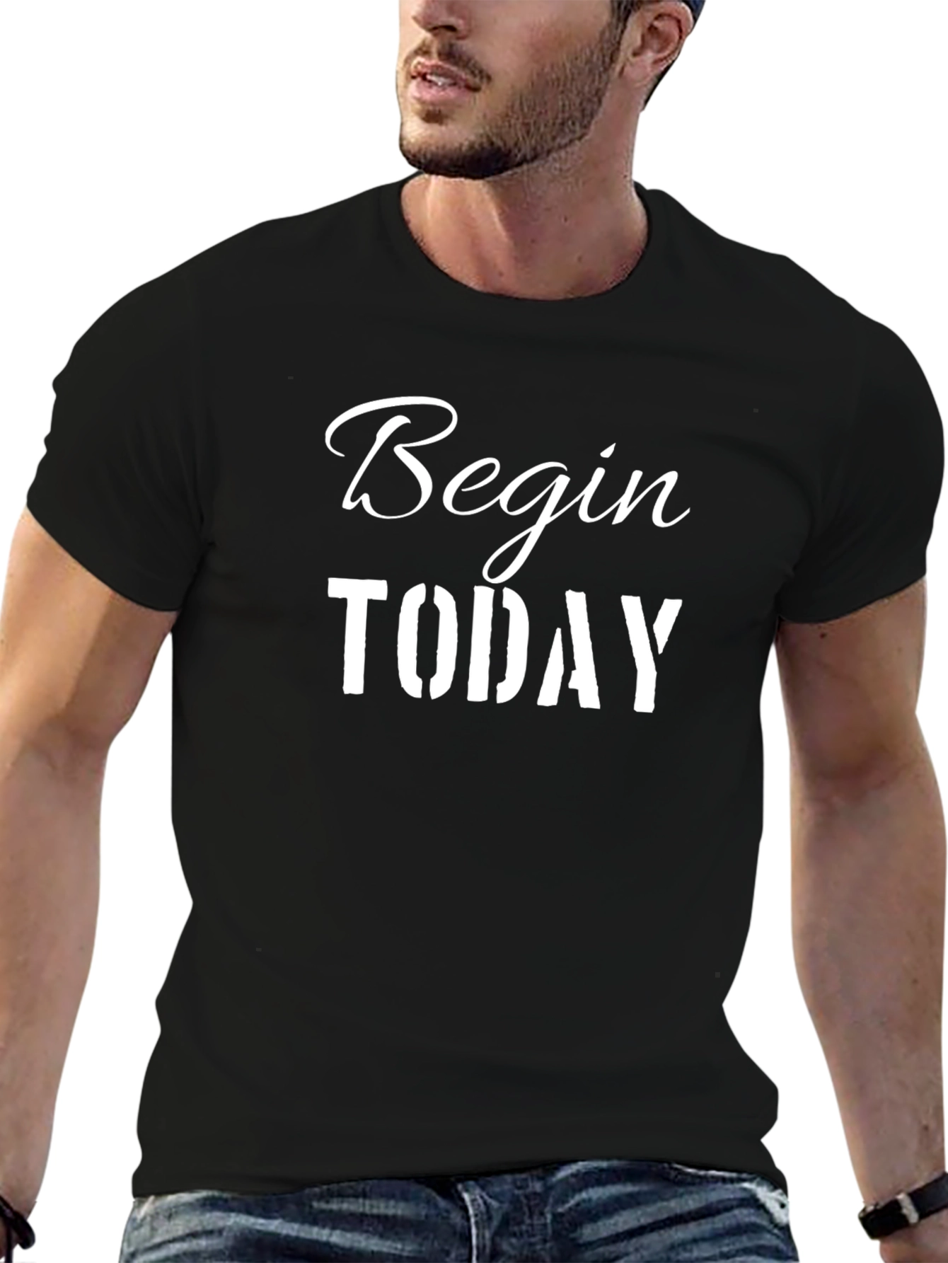 Begin Today Black Graphic Tee