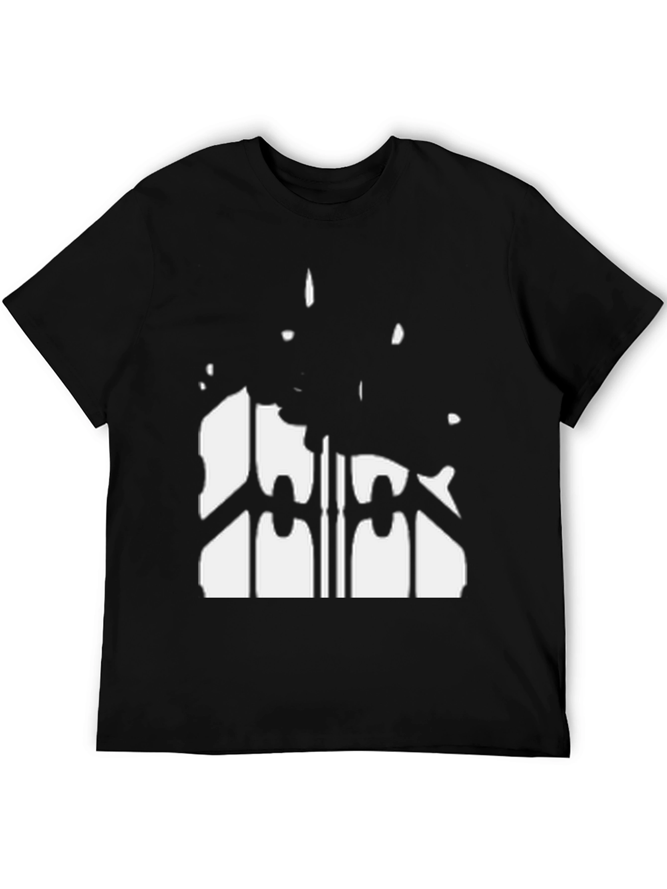 Abstract Silhouette Graphic Print Black T-Shirt