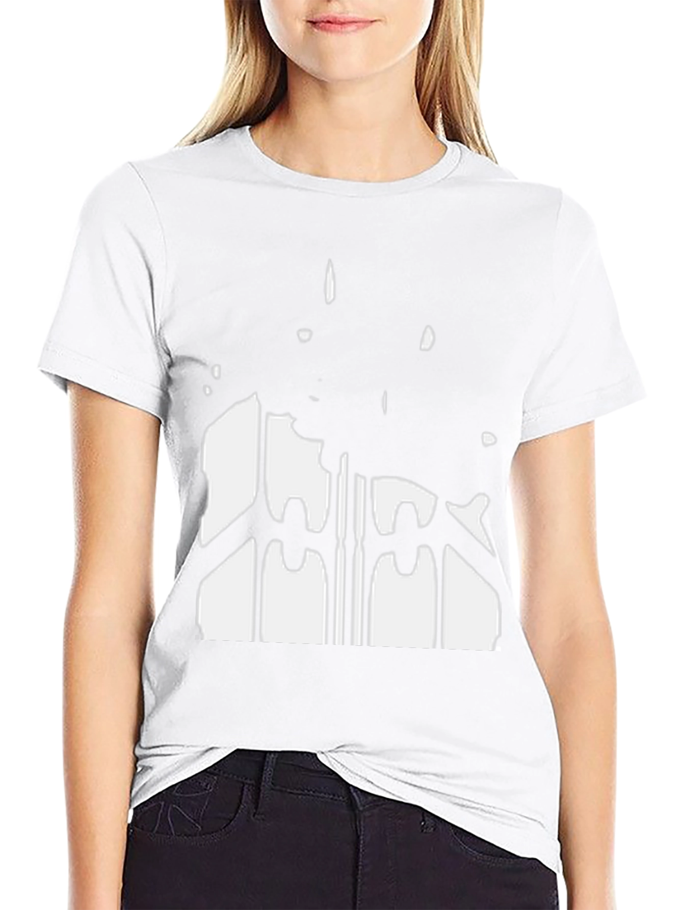 Abstract Silhouette Graphic Print Black T-Shirt