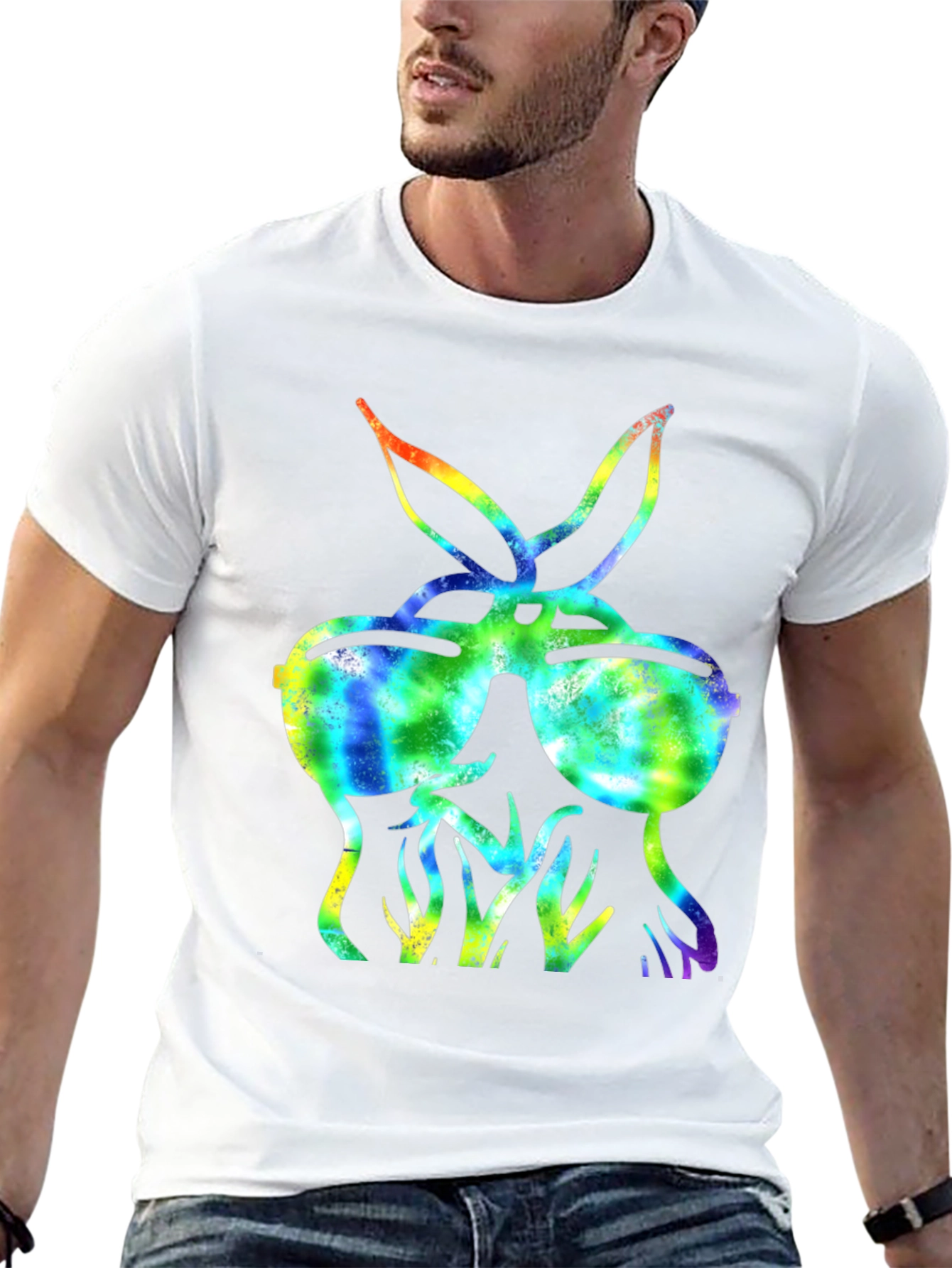 Cool Tie-Dye Bunny Sunglasses T-Shirt