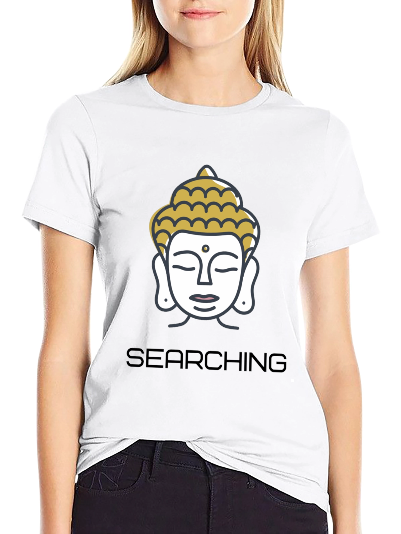 Searching Buddha Black Graphic Tee