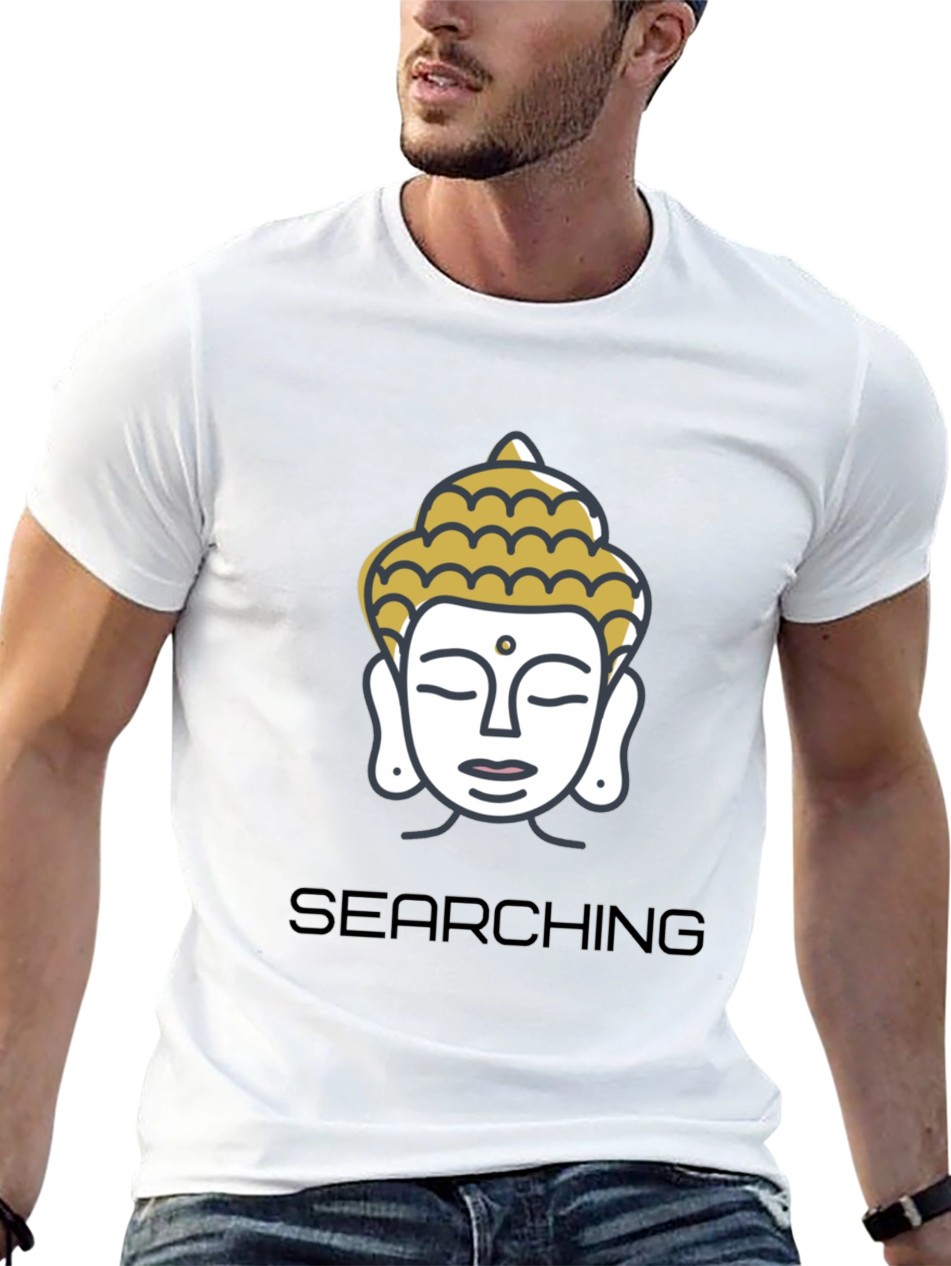 Searching Buddha Black Graphic Tee